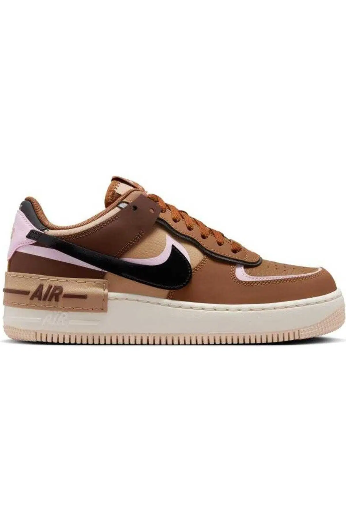 Nike Air Force 1 Shadow Sneaker Unisex Reflektörlü Hakiki Deri Günlük Spor Ayakkabı Kahverengi