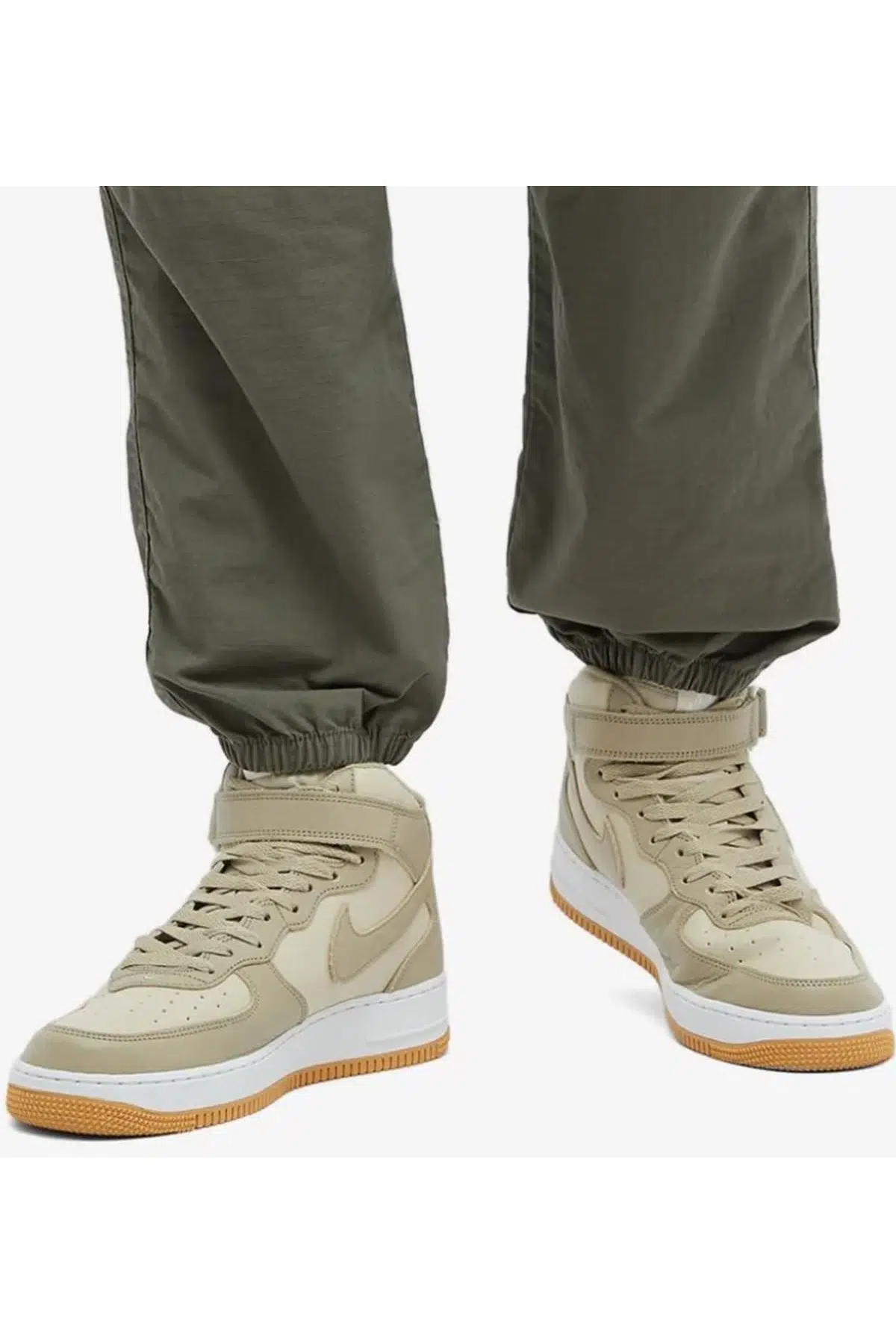Nike Air Force 1 Mid '07 Limestone Leather Unisex Hakiki Deri Bilekli Sneaker Ayakkabı Yeşil