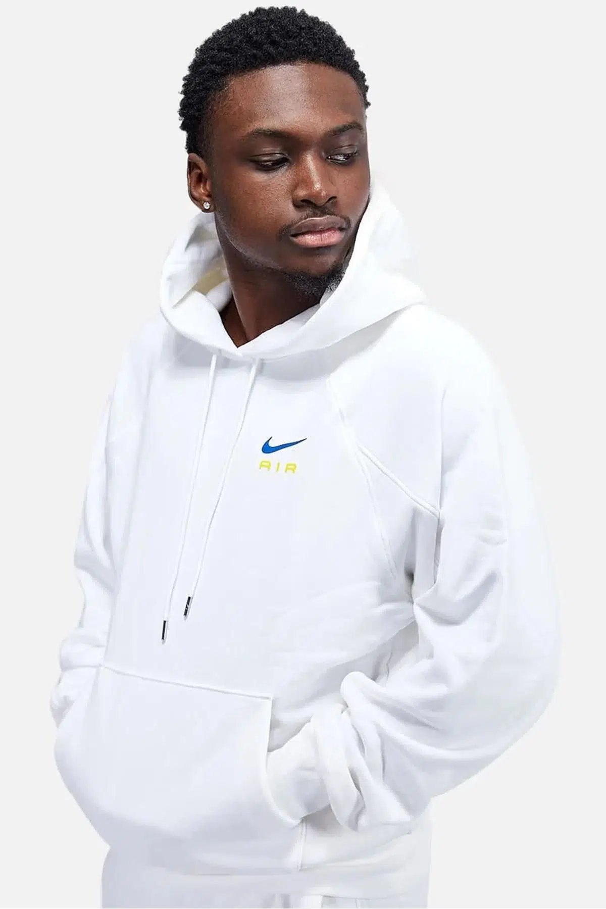 Nike Air French Terry Hoodie Kapüşonlu Unisex Sweatshirt Oversize Beyaz