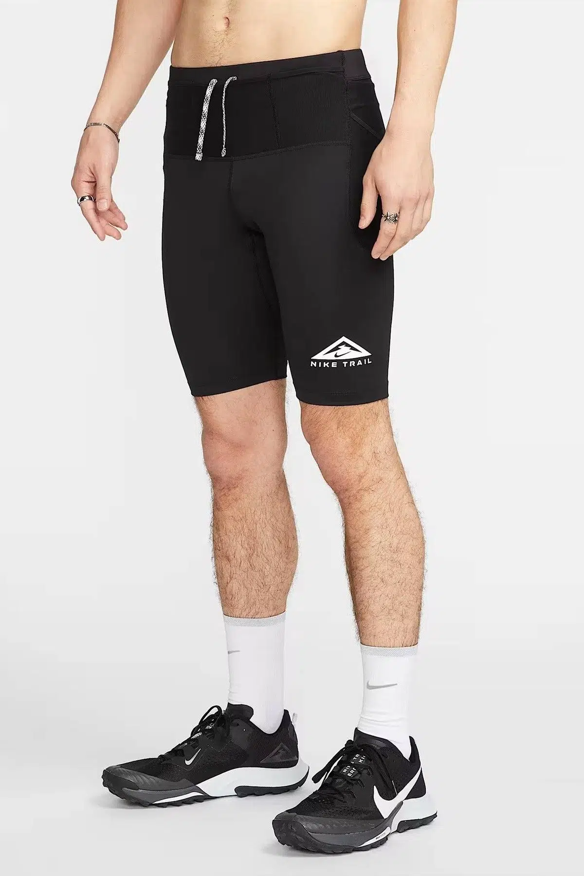 Nike Dri Fit Lava Loops Men's 1/2 Length Trail Running Tights Short Erkek 7 Cepli Koşu Şortu Siyah