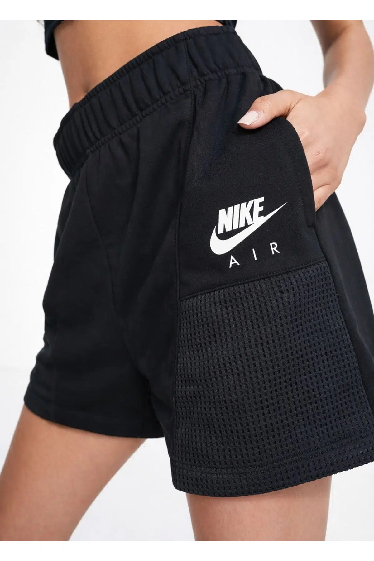 Nike Air High Rise Loose Fit Short Black Kadın Bol Kesim Yüksek Bel Pamuklu Şort Siyah