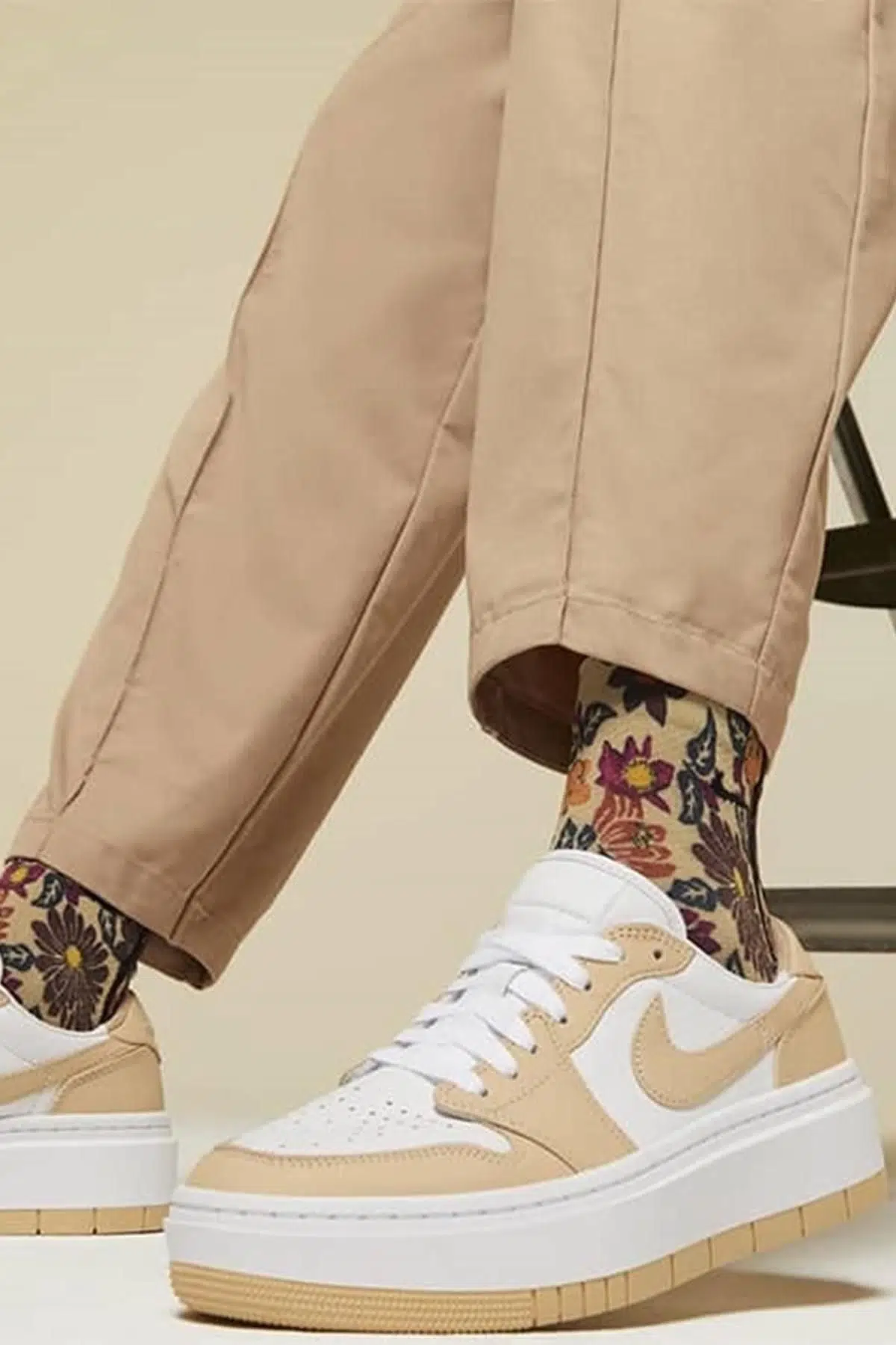 Nike Air Jordan 1 Elevate Leather Unisex Sneaker Hakiki Deri Günlük Spor Ayakkabı Beyaz Sütlü Kahve