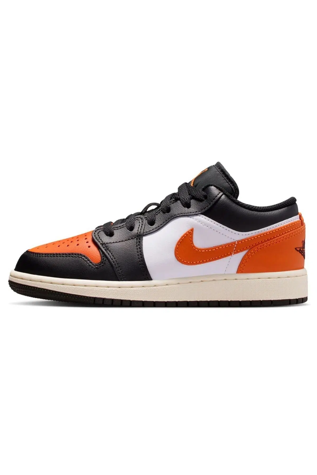 Nike Air Jordan 1 Low(GS) Leather Sneaker Hakiki Deri Günlük Spor Ayakkabı Turuncu-Siyah
