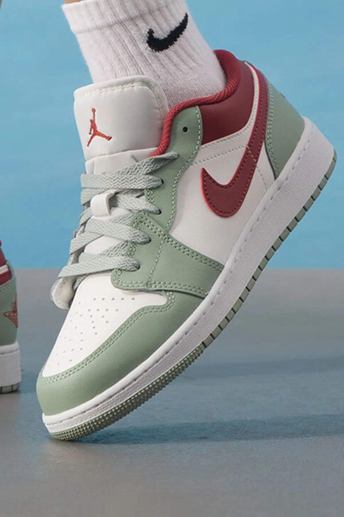 Nike Air Jordan 1 Low(GS) Leather Sneaker Hakiki Deri Günlük Spor Ayakkabı Yeşil