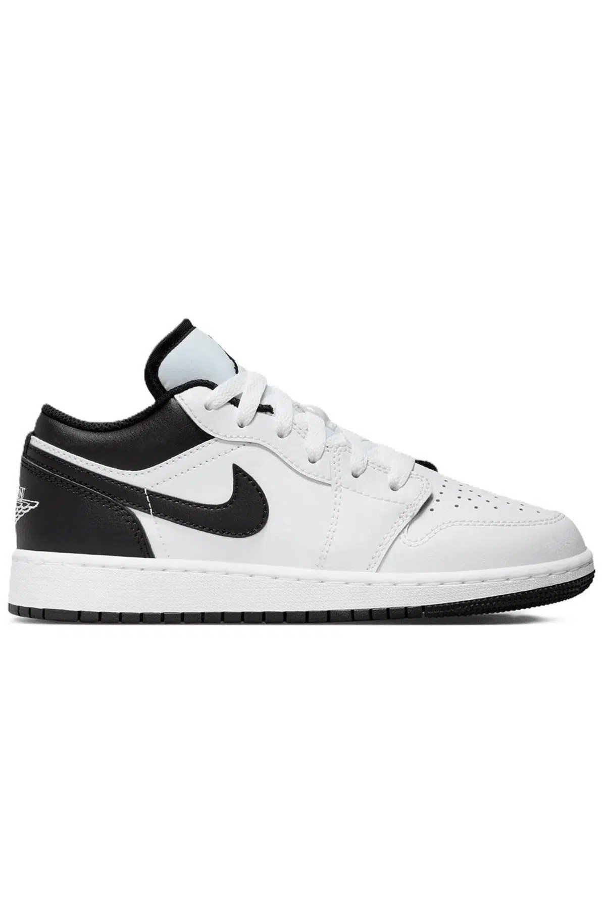 Nike Air Jordan 1 Low(GS) Leather Sneaker Hakiki Deri Siyah Beyaz Unisex Spor Ayakkabı