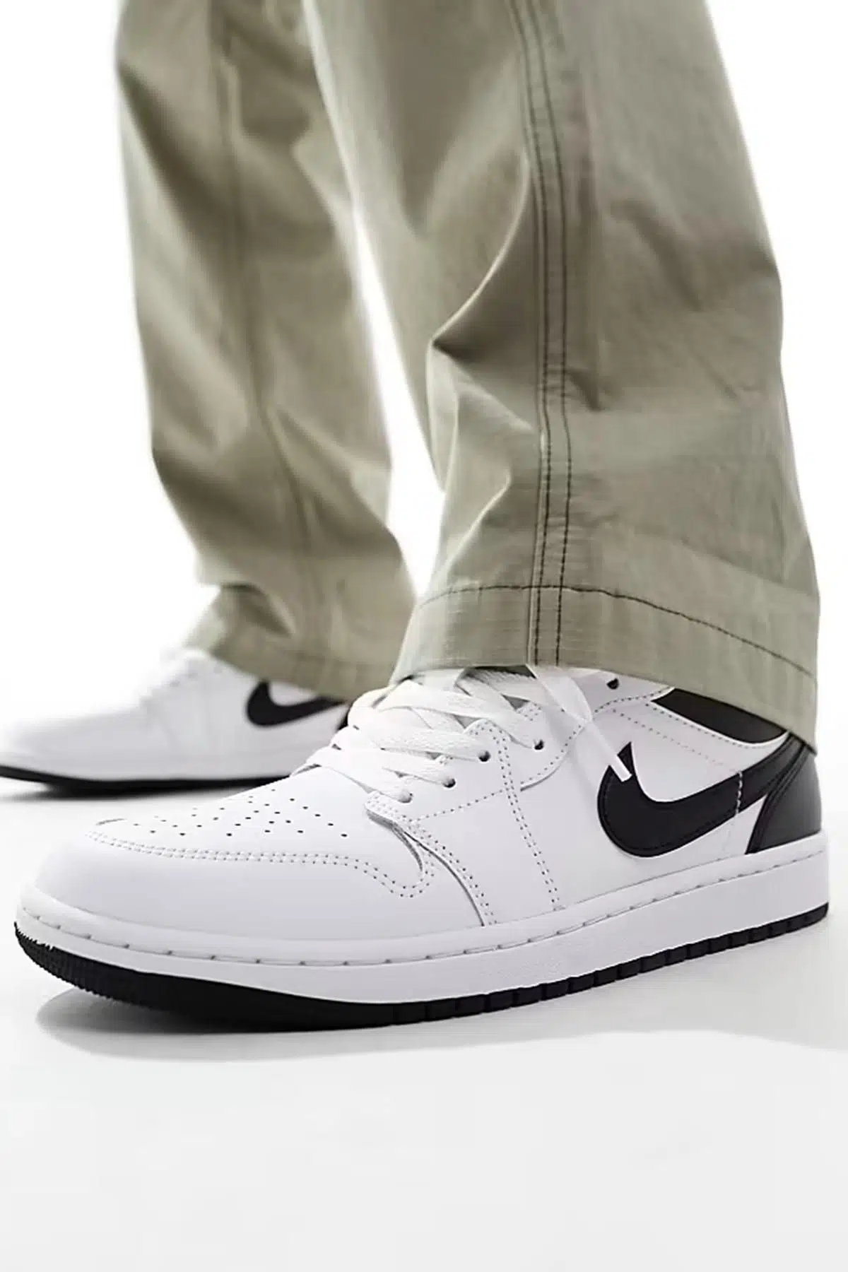 Nike Air Jordan 1 Low Leather Sneaker Hakiki Deri Beyaz Erkek Spor Ayakkabı