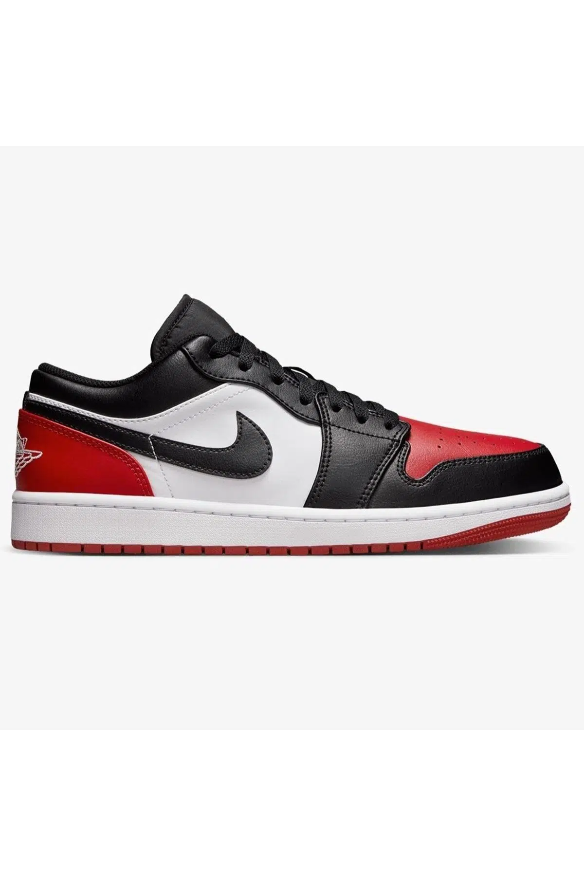 Nike Air Jordan 1 Low Leather Sneaker Hakiki Deri Unisex Günlük Spor Ayakkabı Kırmızı-Siyah