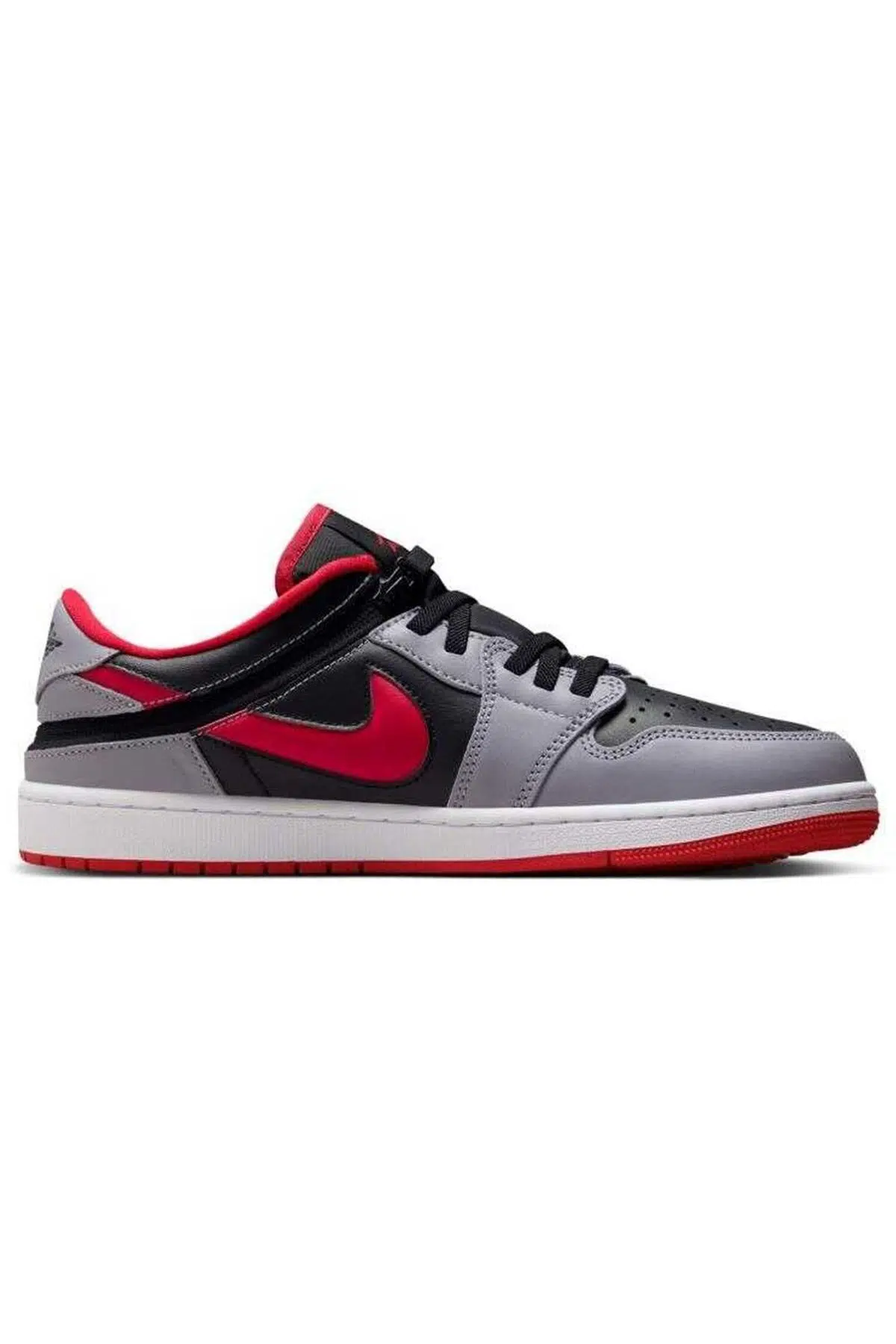 Nike Air Jordan 1 Low Flyase Mens Leather Sneaker Hakiki Deri Erkek Günlük Spor Ayakkabı Antrasit