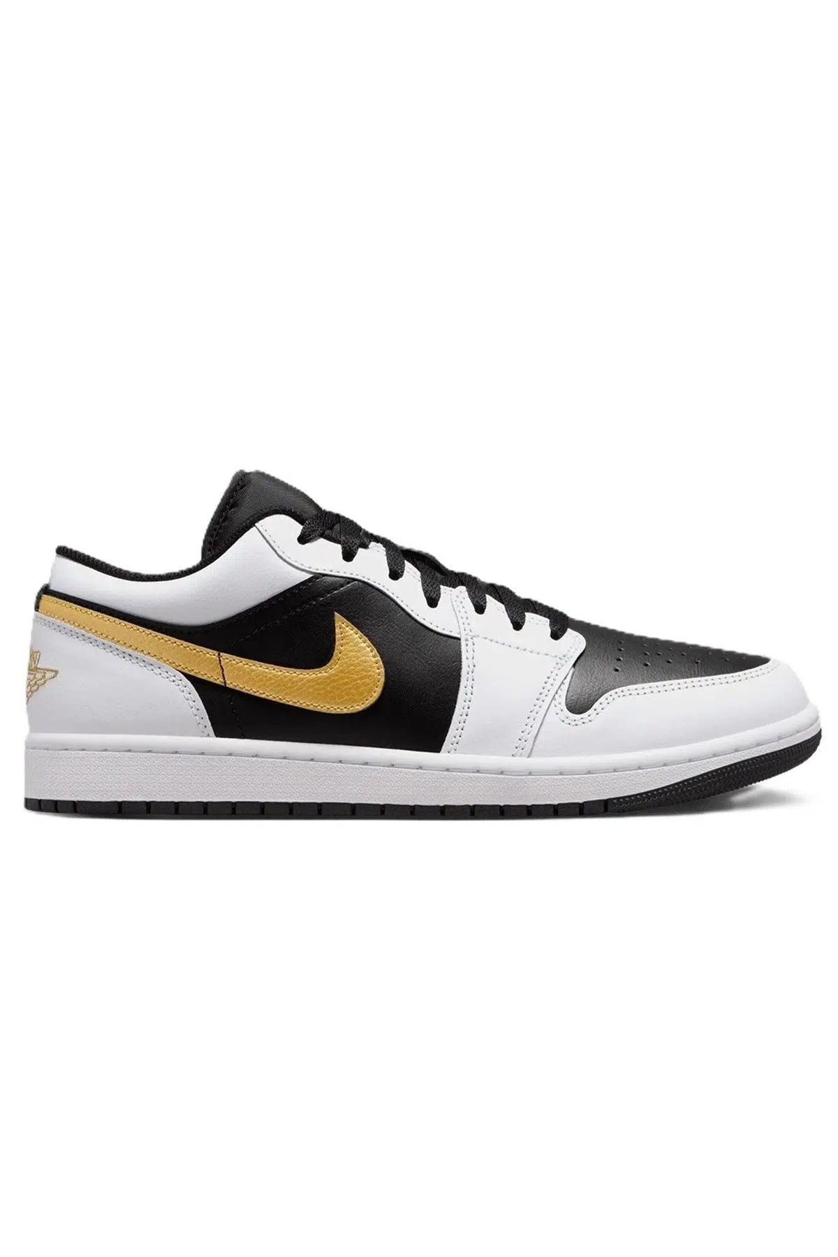 Nike Air Jordan 1 Low Leather Sneaker Hakiki Deri Unisex Günlük Spor Ayakkabı Siyah-Beyaz