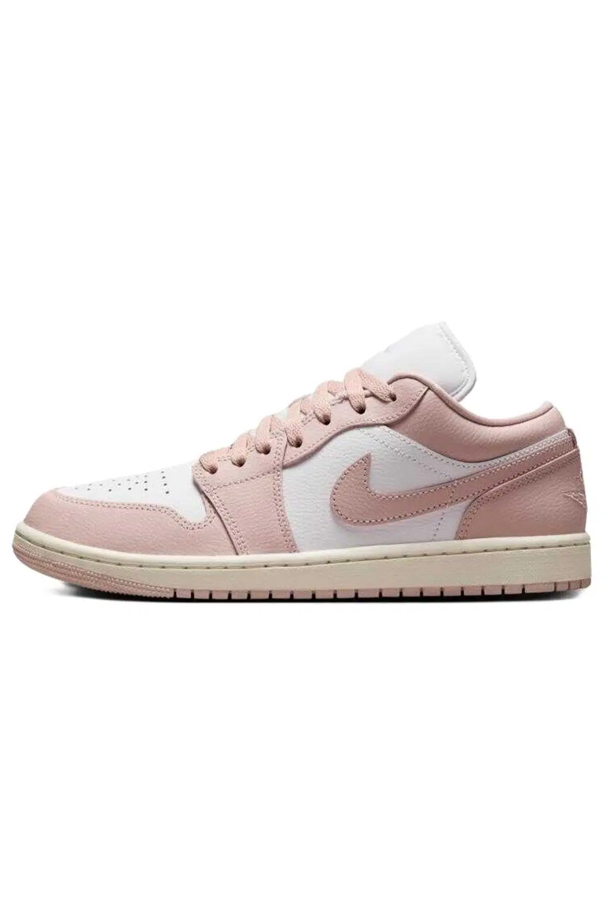 Nike Air Jordan 1 Low Leather Sneaker Unisex Hakiki Deri Günlük Spor Ayakkabı Beyaz Pembe