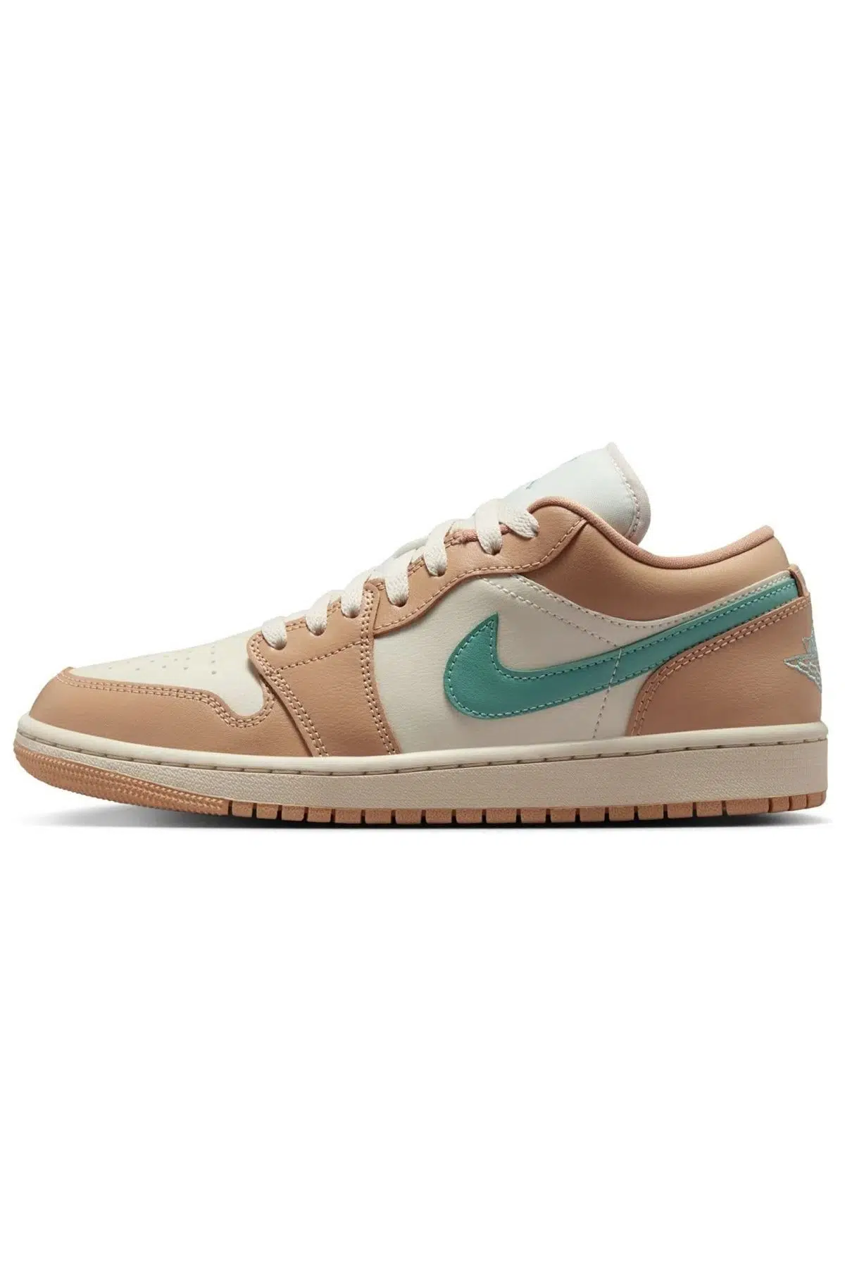 Nike Air Jordan 1 Low Leather Sneaker Unisex Hakiki Deri Günlük Spor Ayakkabı Krem