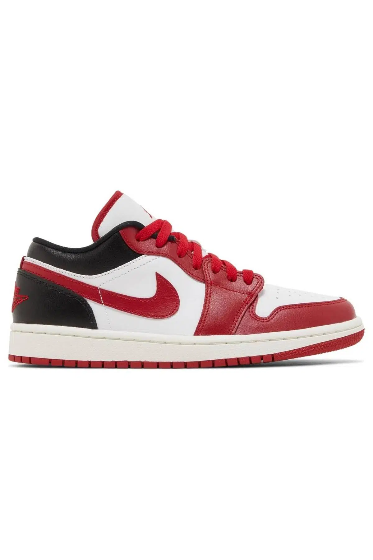 Nike Air Jordan 1 Low Reverse Leather Sneaker Unisex Hakiki Deri Günlük Spor Ayakkabı Beyaz Kırmızı Siyah