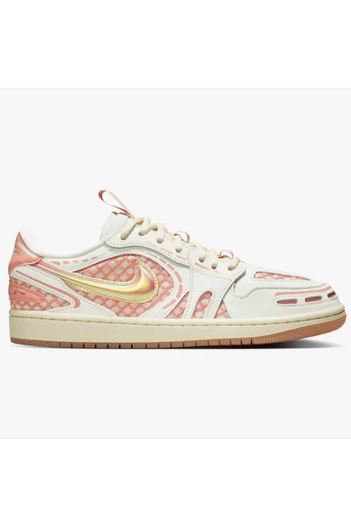 Nike Air Jordan 1 Method Of Make Low V3 Leather Womens Sneaker Hakiki Deri Kadın Günlük Spor Ayakkabı Krem
