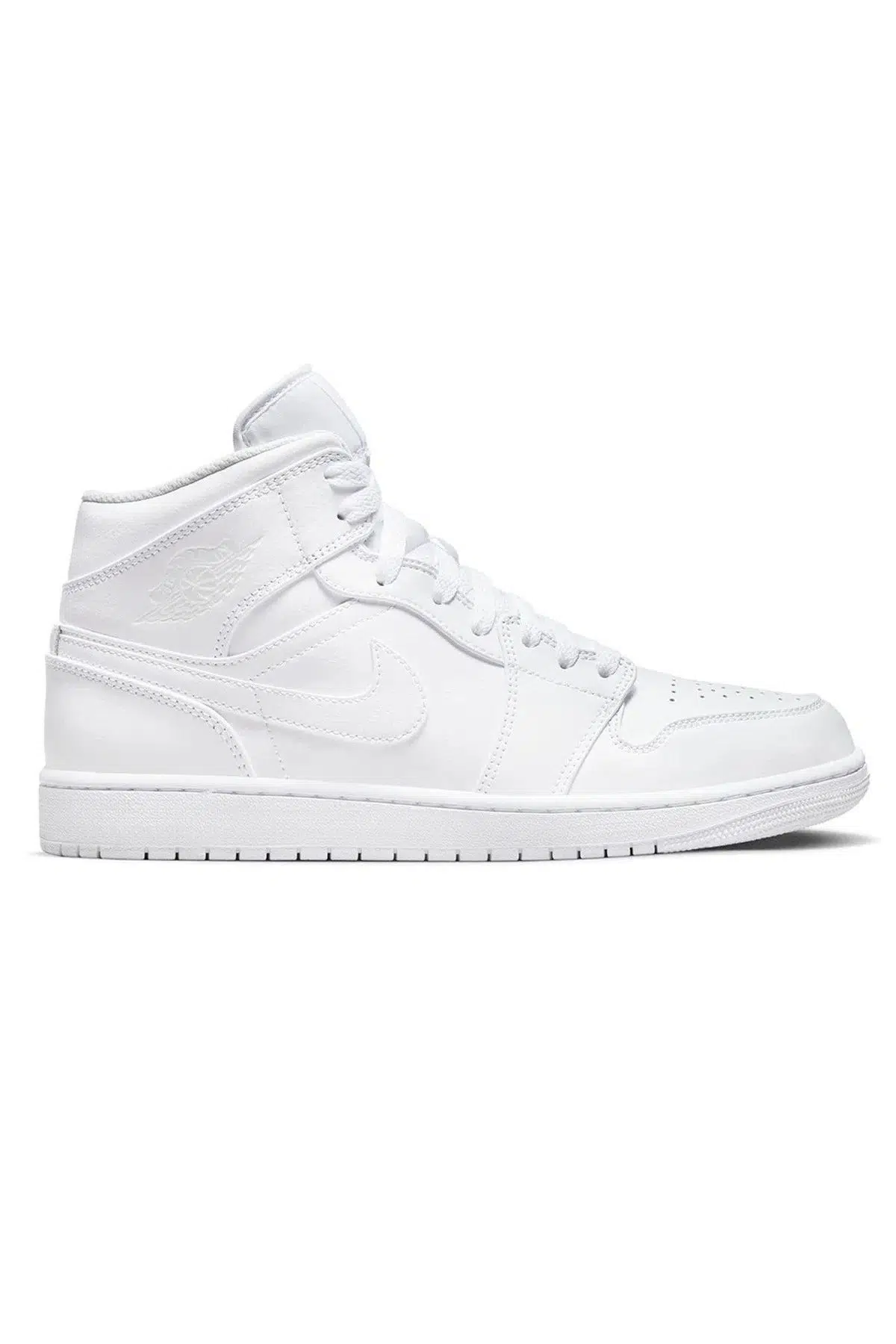 Nike Air Jordan 1 MİD Erkek Sneaker Hakiki Deri Bilekli Spor Ayakkabı Beyaz 