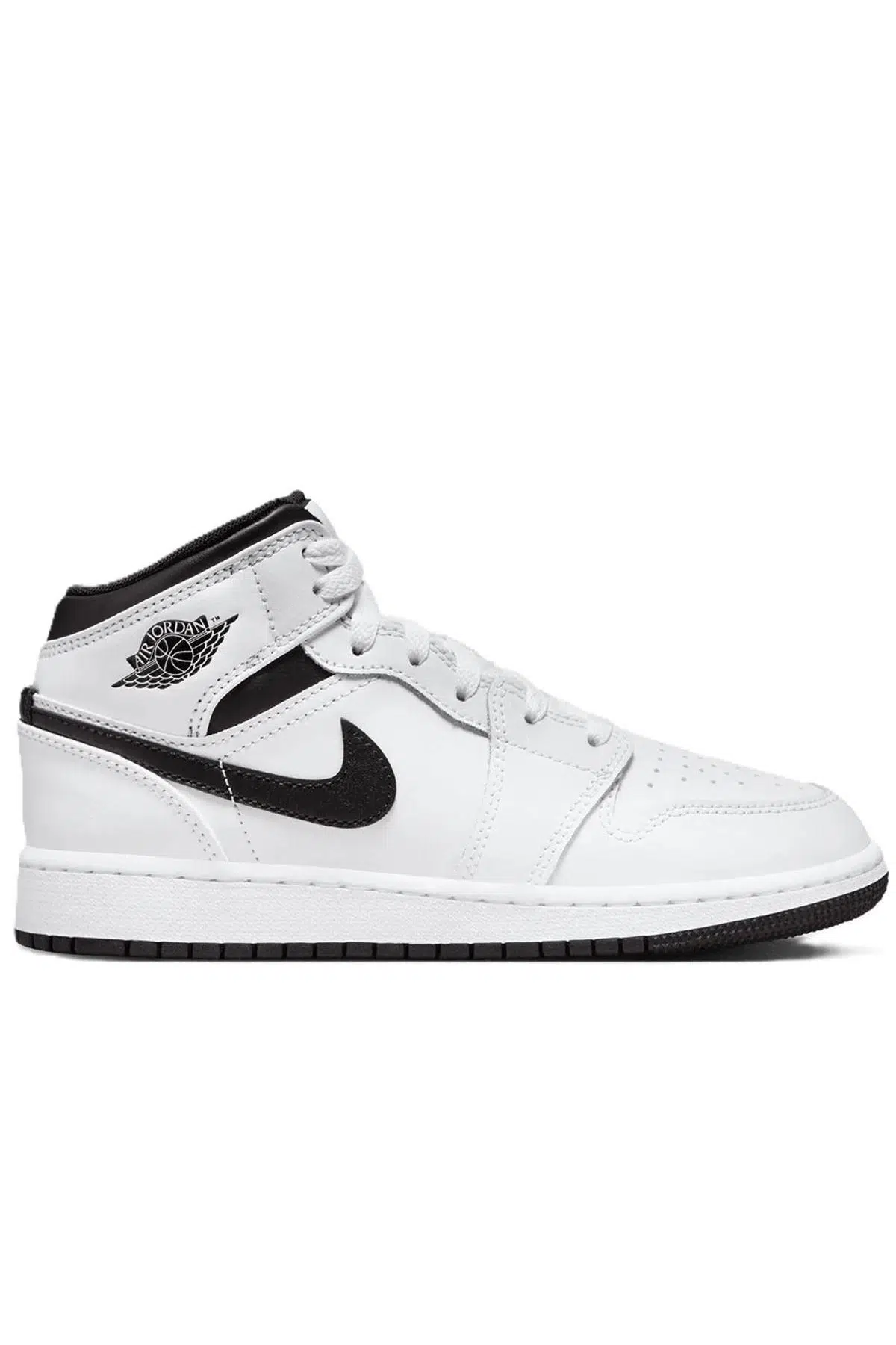 Nike Air Jordan 1 MID Leather Unisex Sneaker Hakiki Deri Bilekli Günlük Spor Ayakkabı Beyaz 
