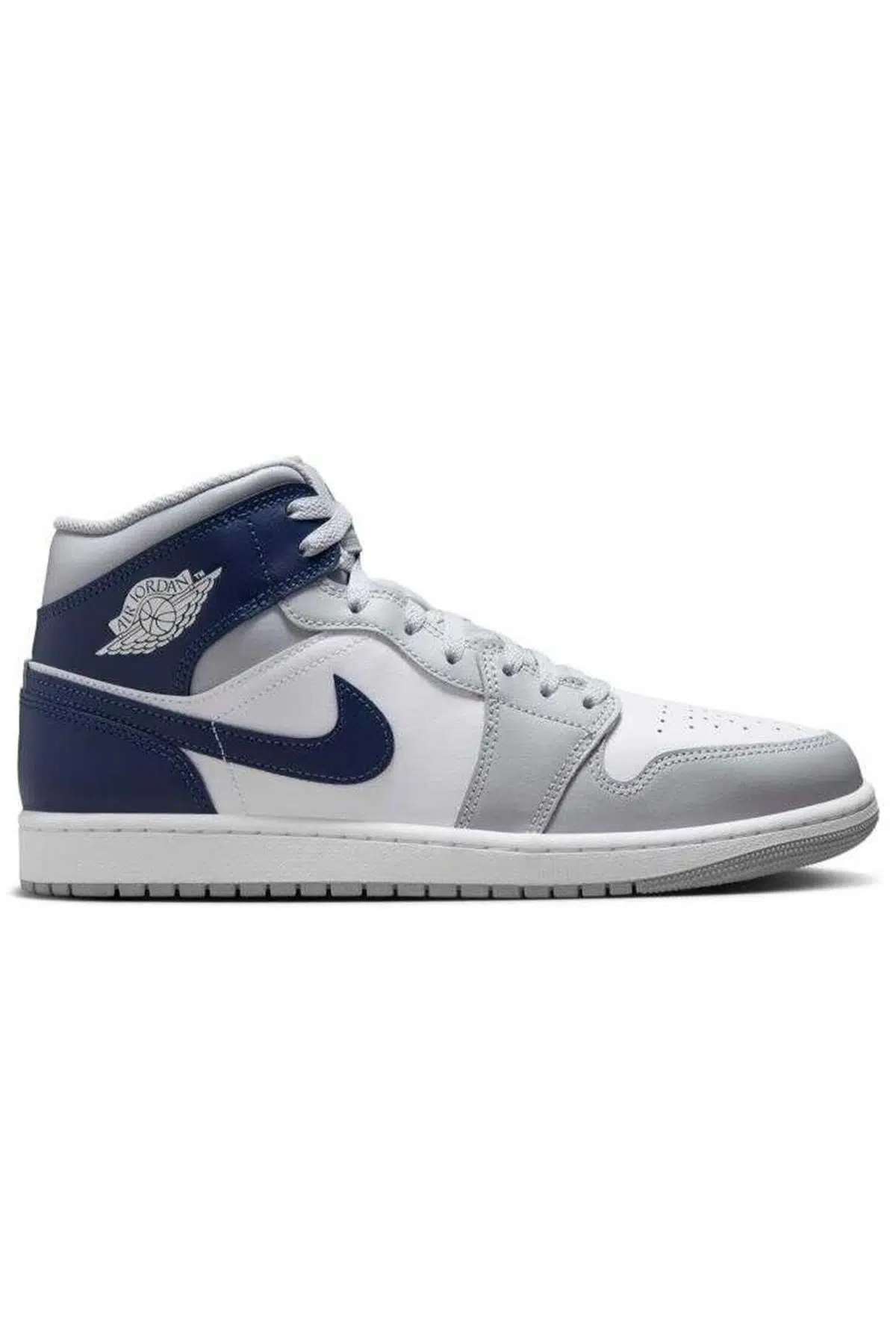 Nike Air Jordan 1 MİD Leather Sneaker Hakiki Deri Bilekli Günlük Spor Ayakkabı Gri
