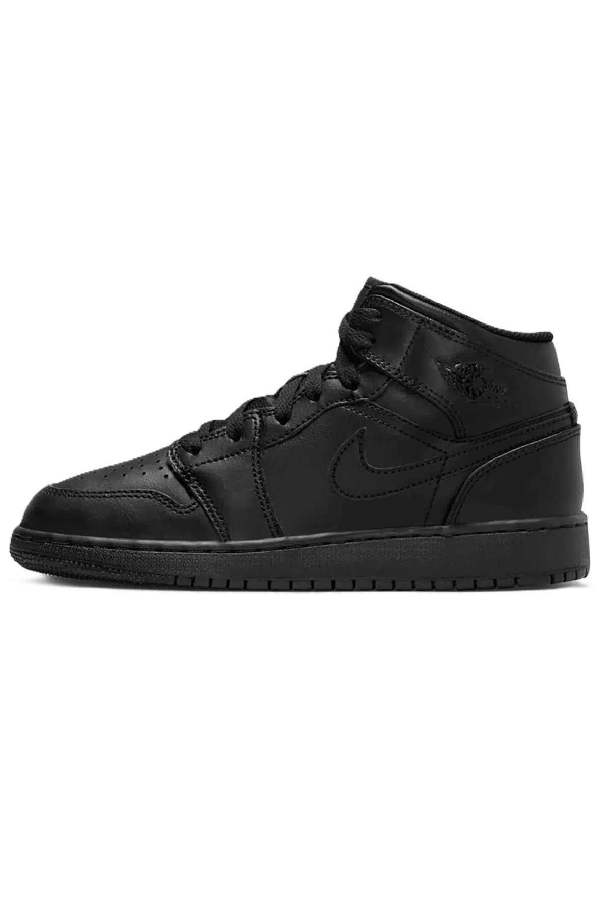 Nike Air Jordan 1 MID Leather Sneaker Womens Sneaker Bilekli Hakiki Deri Kadın Günlük Spor Ayakkabı Siyah 