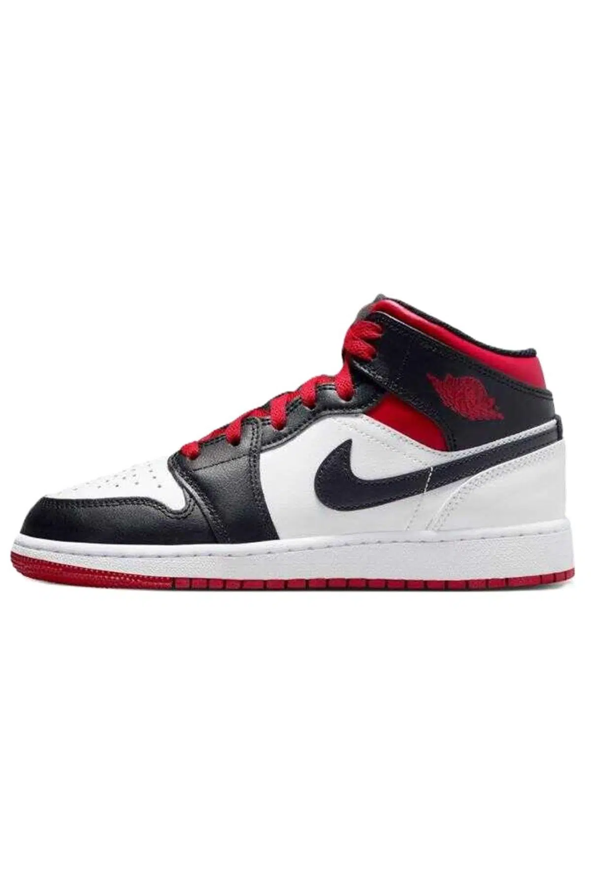 Nike Air Jordan 1 MID Leather Unisex Sneaker Hakiki Deri Bilekli Günlük Spor Ayakkabı Kırmızı
