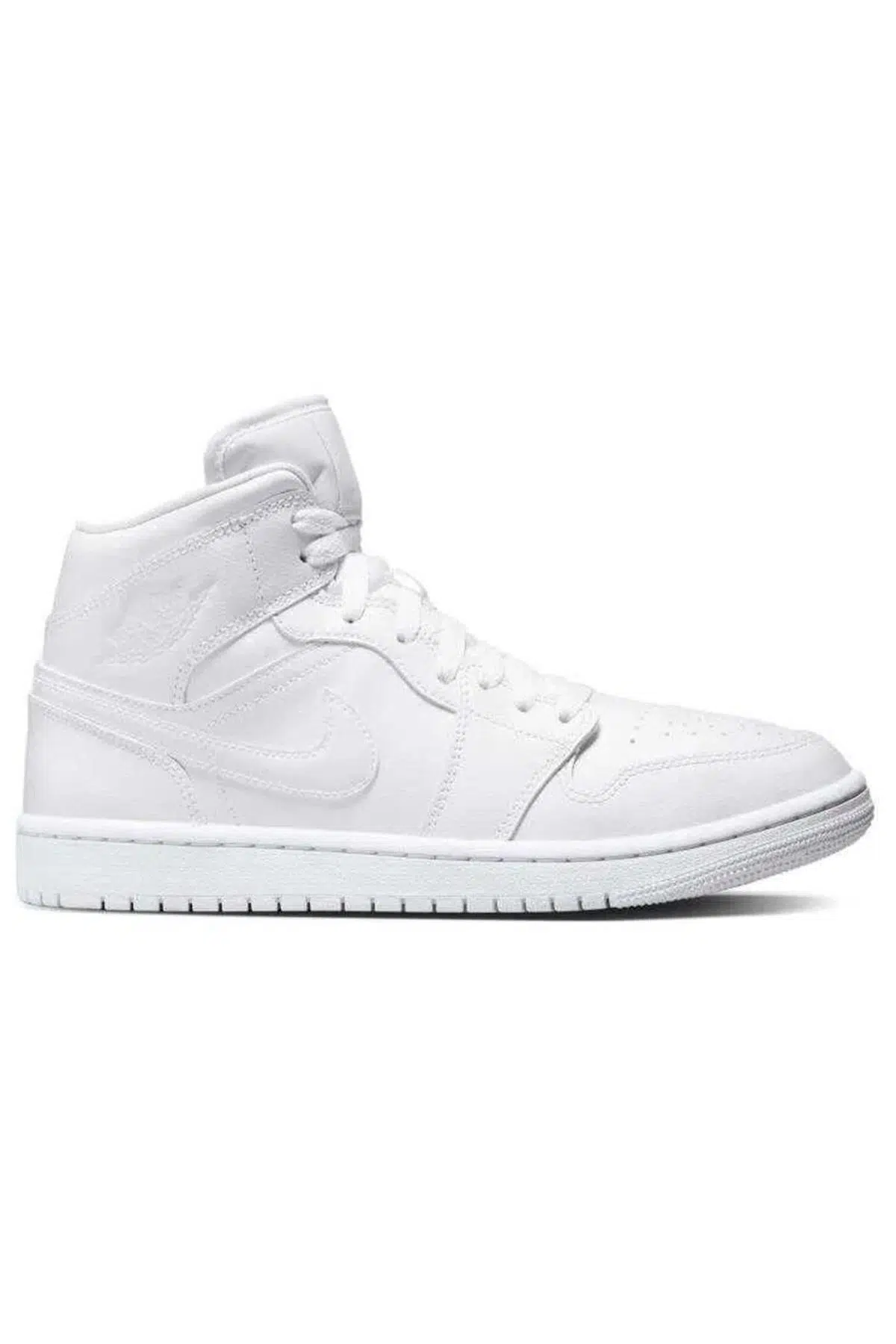 Nike Air Jordan 1 Mid Unisex Leather Sneaker Hakiki Deri Bilekli Günlük Spor Ayakkabı Beyaz