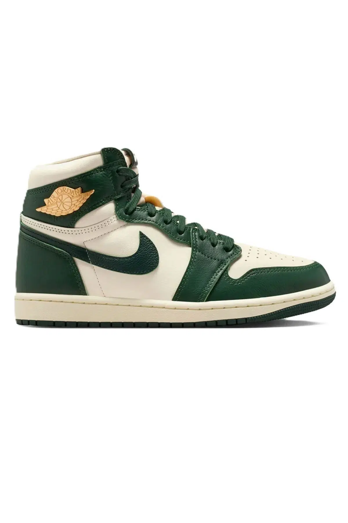 Nike Air Jordan 1 Retro High OG Unisex Sneaker Hakiki Deri Bilekli Günlük Spor Ayakkabı Beyaz-Yeşil