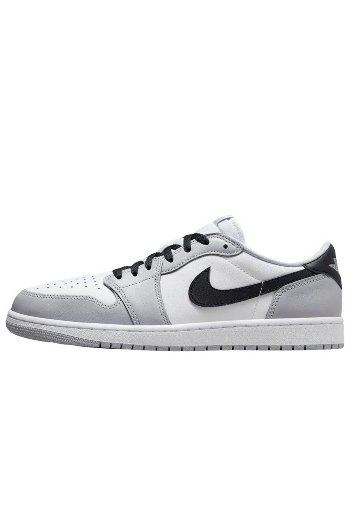 Nike Air Jordan 1 Retro Low OG Leather Unisex Sneaker Hakiki Deri Unisex Günlük Spor Ayakkabı Beyaz Gri