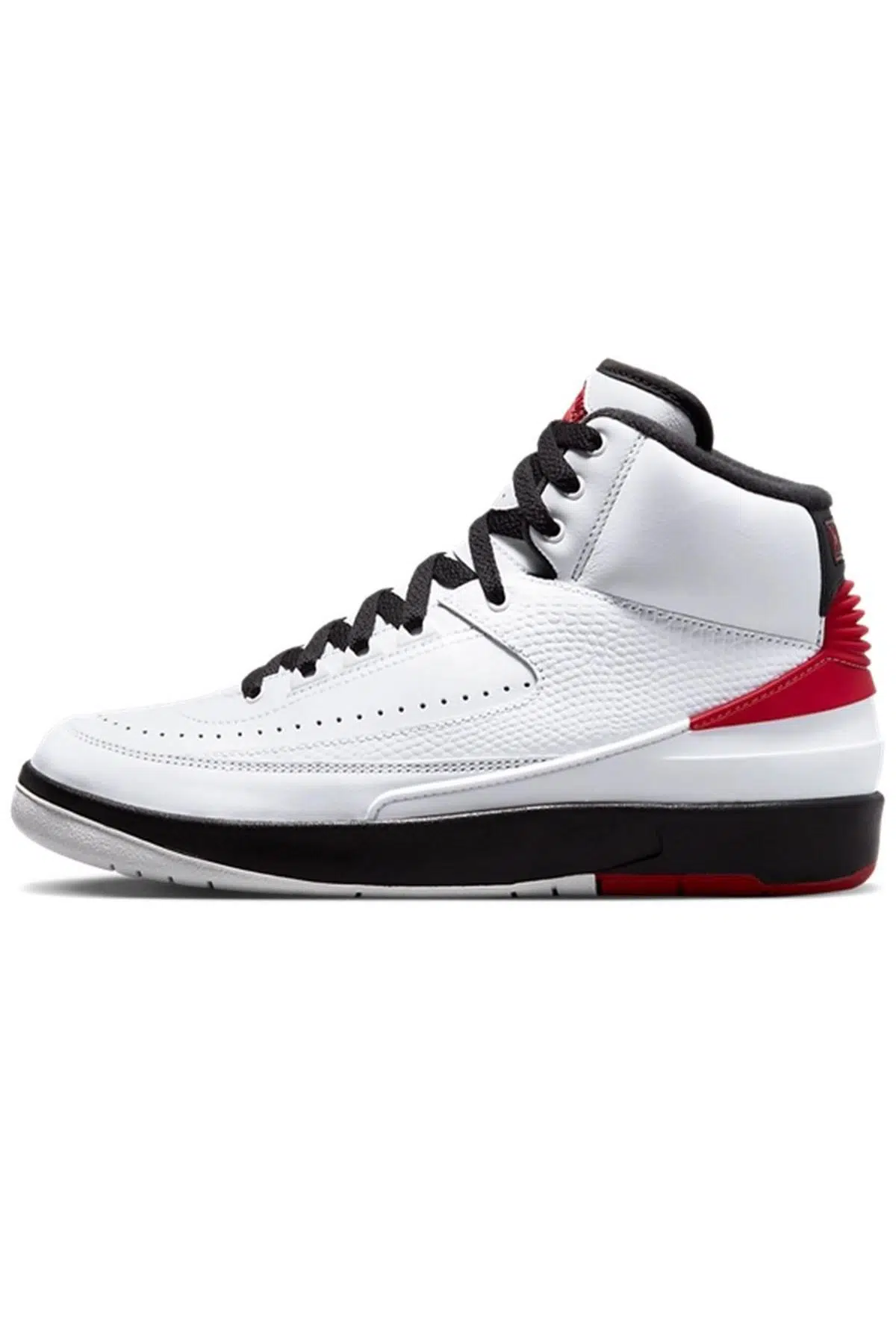 Nike Air Jordan 2 Retro Chicago Leather Unisex Sneaker Hakiki Deri Bilekli Günlük Spor Ayakkabı Beyaz Kırmızı Siyah