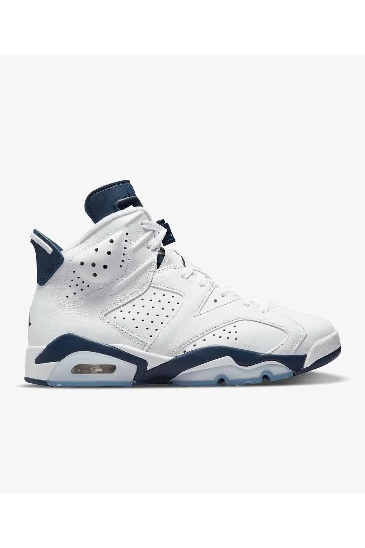 Nike Air Jordan 6 Retro Leather White Sneakar Bilekli Hakiki Deri Beyaz Sneaker