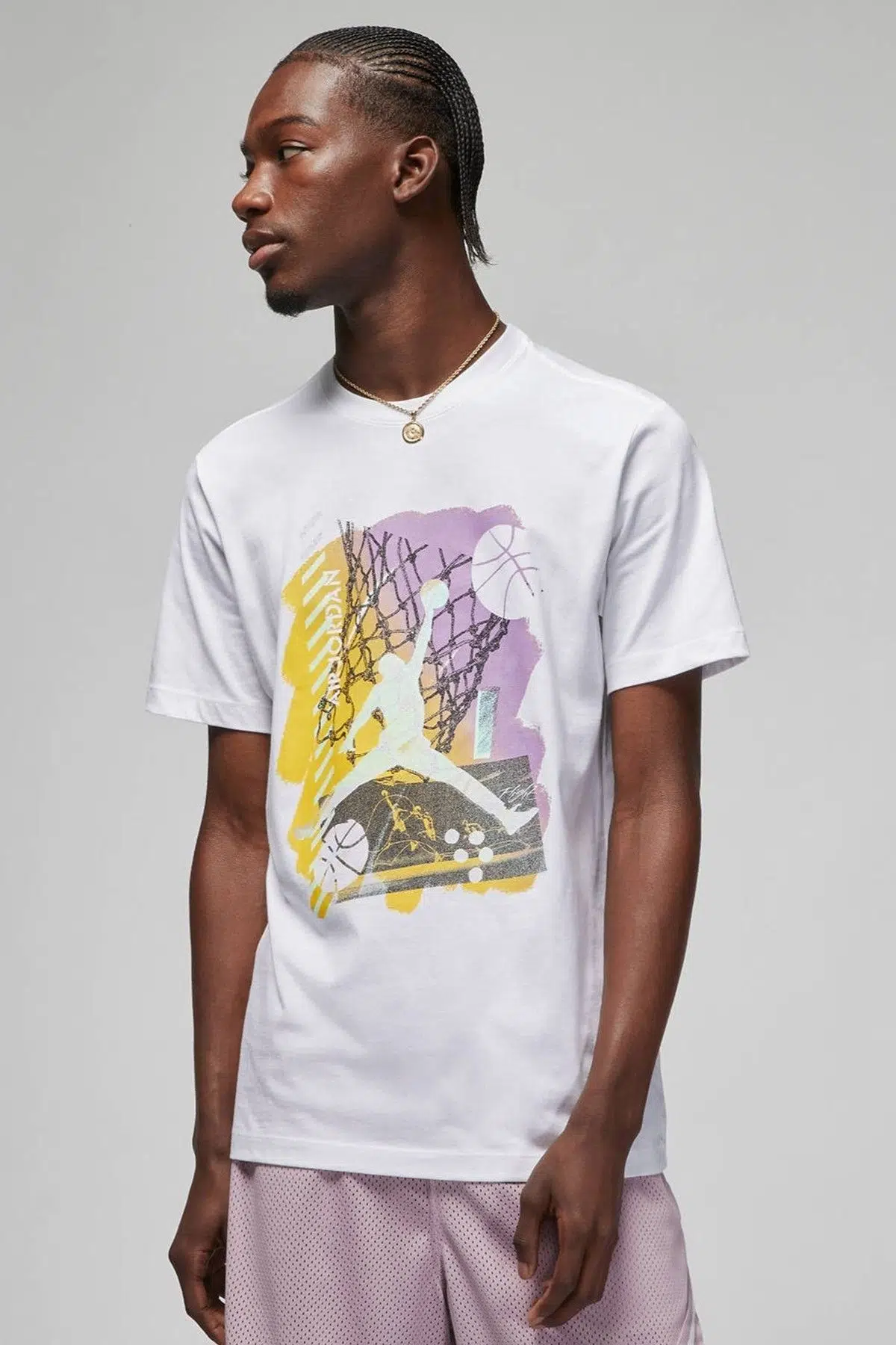 Nike Air Jordan Brand Graphic SS crew Grafik Baskılı Erkek Tişört Beyaz