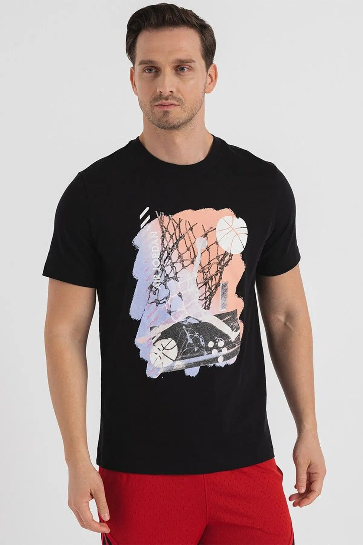 Nike Air Jordan Brand Graphic SS crew Grafik Baskılı Erkek Tişört Siyah
