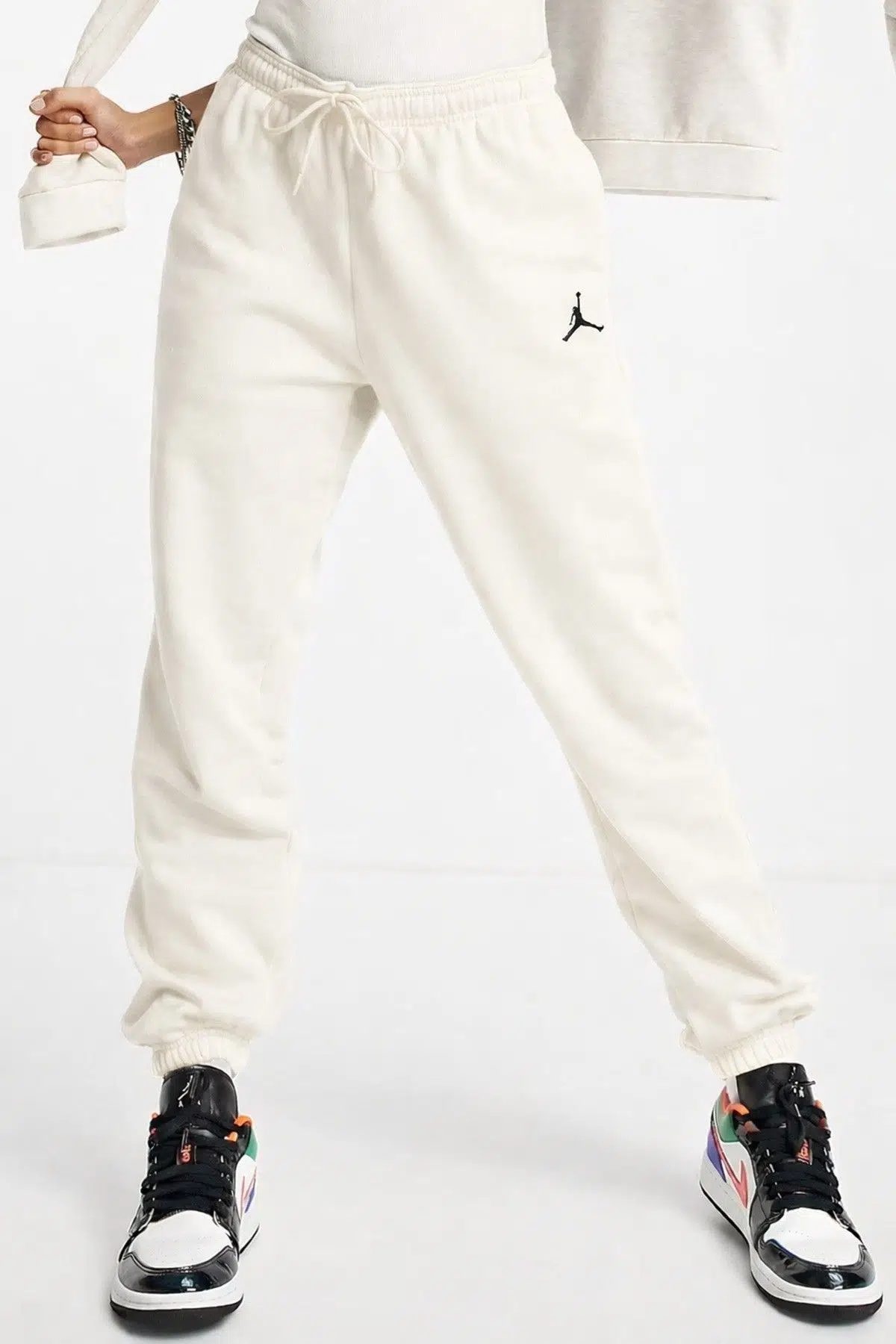 Nike Air Jordan Brooklyn Fleece Sweatpants Jogger Kadın Eşofman Altı Beyaz