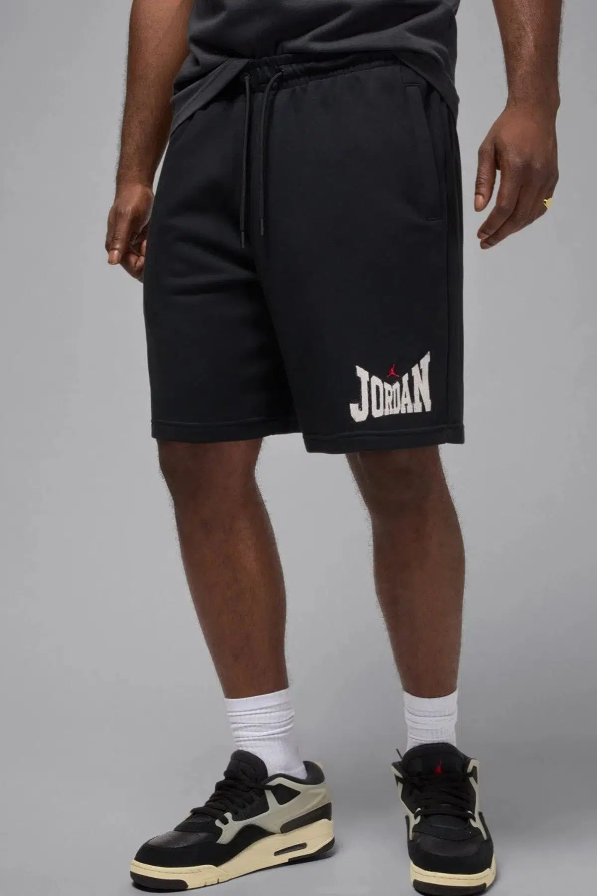 Nike Air Jordan Brooklyn GFX 9 Mens Fleece Short Fransız Havlu Kumaş Erkek Şort Siyah