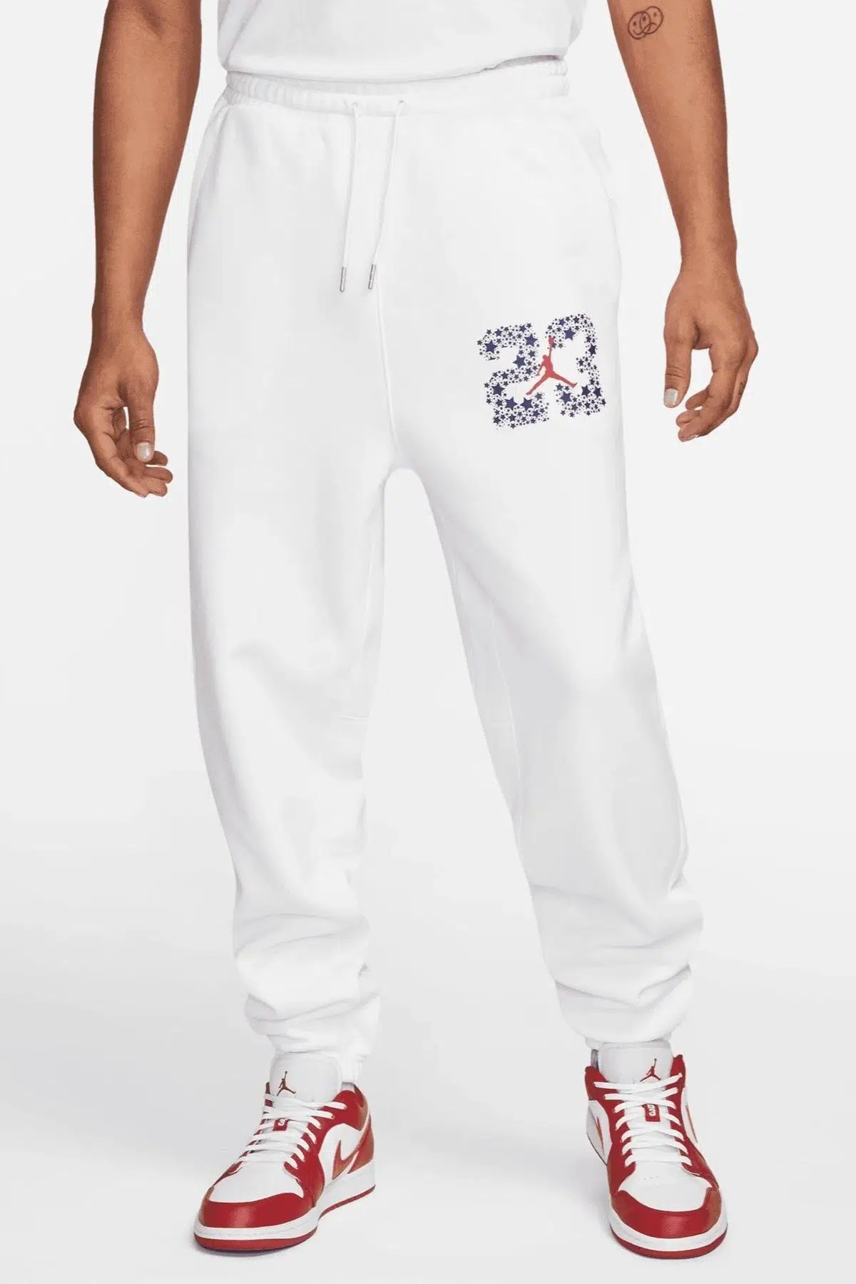 Nike Air Jordan DNA Fleece Mens Pant White Lastik Paçalı Erkek Günlük Eşofman Altı Beyaz