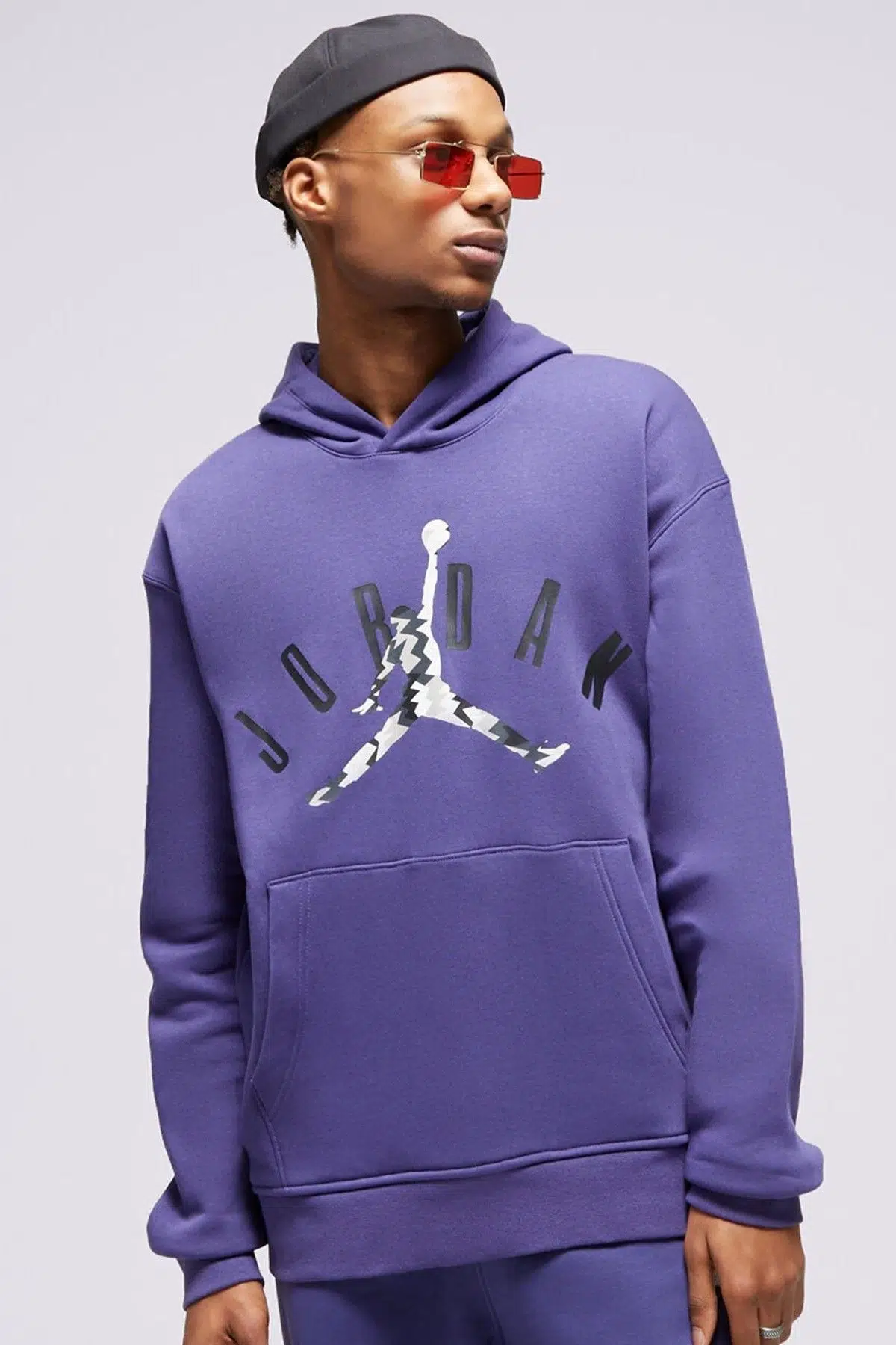 Nike Air Jordan Flight MVP Fleece Pullover Hoodie Kapüşonlu Pamuklu Erkek Sweatshirt Mor