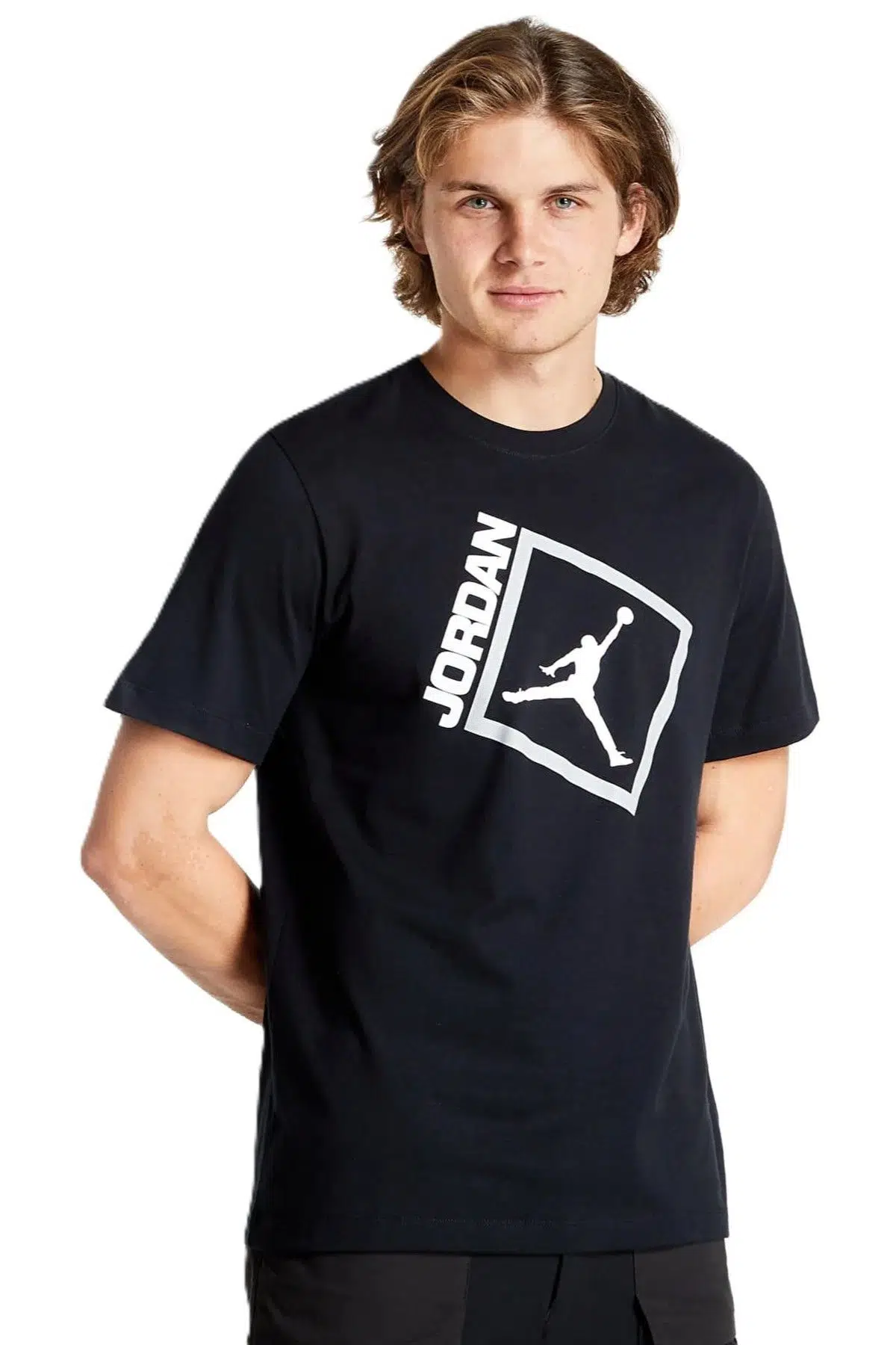 Nike Air Jordan Jumpman Box Mens Tee Grafik Baskılı Erkek Tişört Siyah
