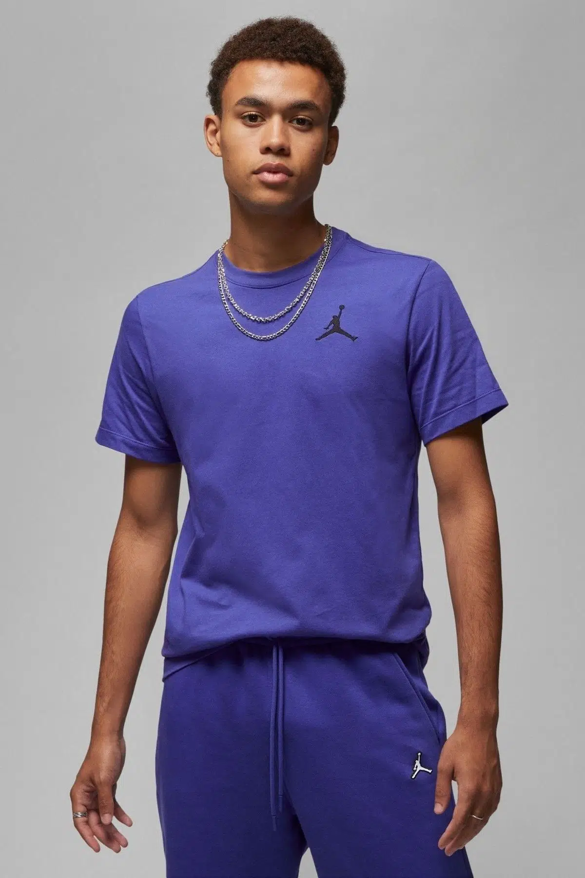 Nike Air Jordan Jumpman SS Crew Mens Erkek Günlük Tişört Mor