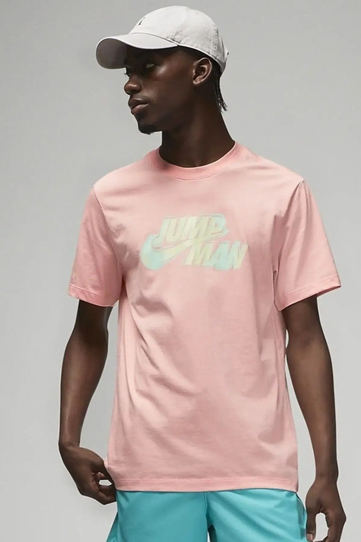 Nike Air Jordan Jumpman SS Crew Mens Erkek Günlük Tişört Pembe
