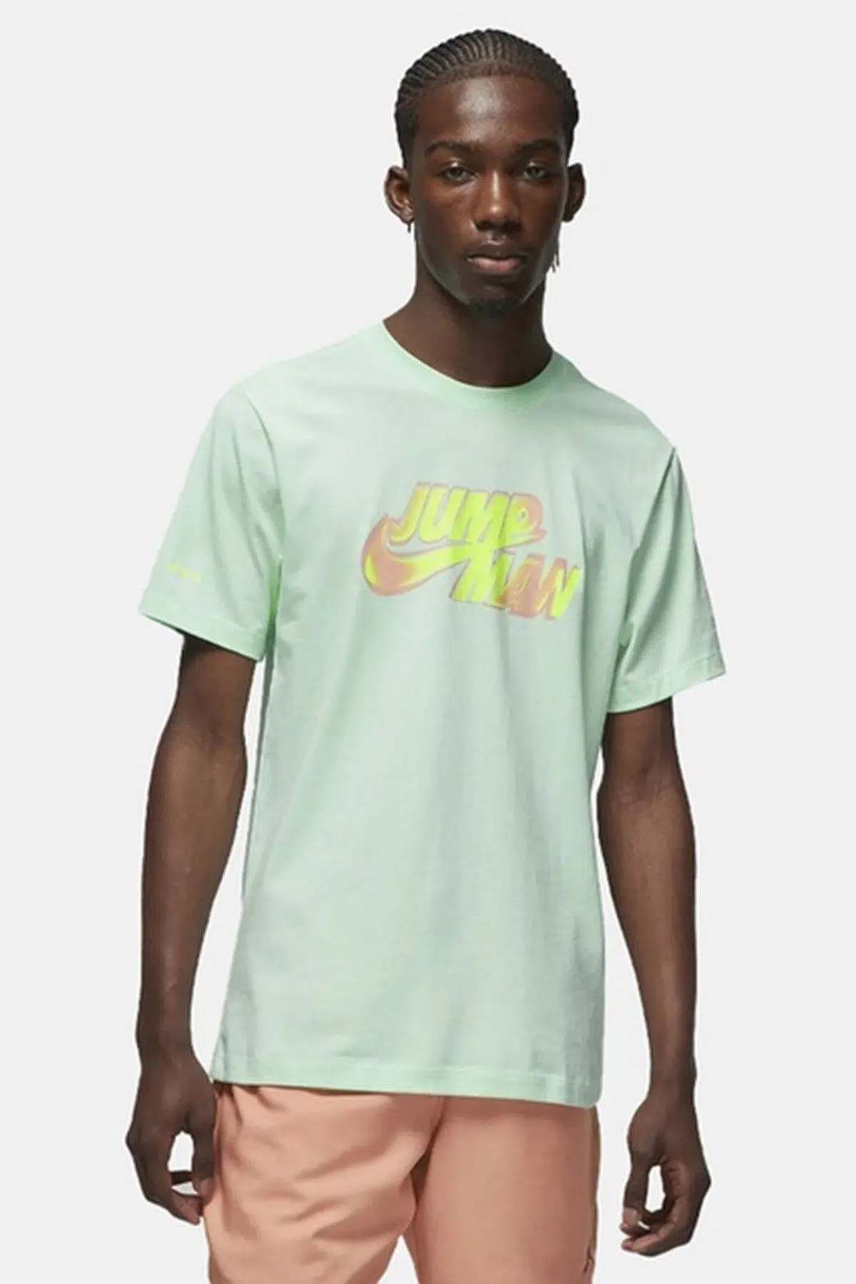 Nike Air Jordan Jumpman SS Crew Mens Tee Grafik Baskılı Erkek Günlük Tişört Yeşil