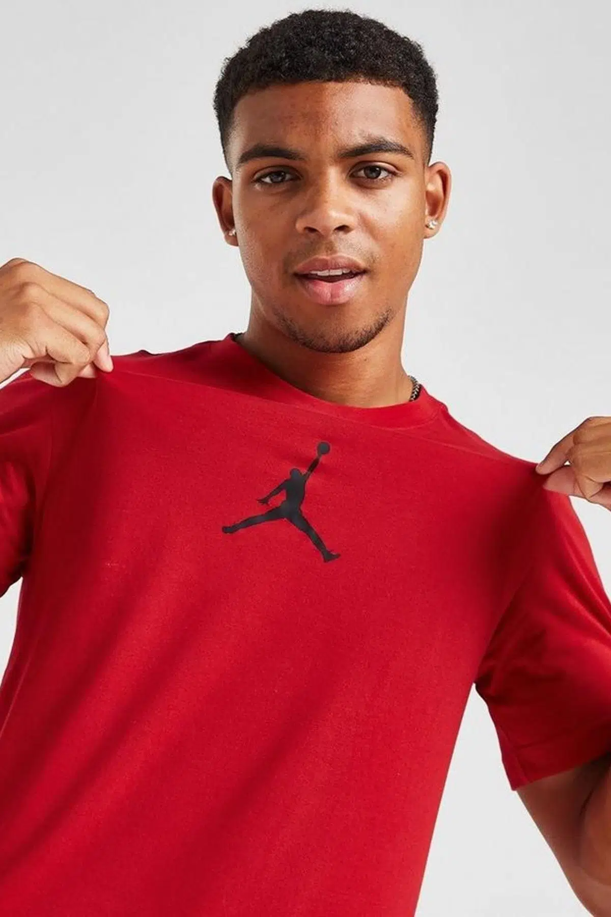 Nike Air Jordan NBA Jumpman Crew Mens Tee Grafik Baskılı Erkek Tişört Kırmızı