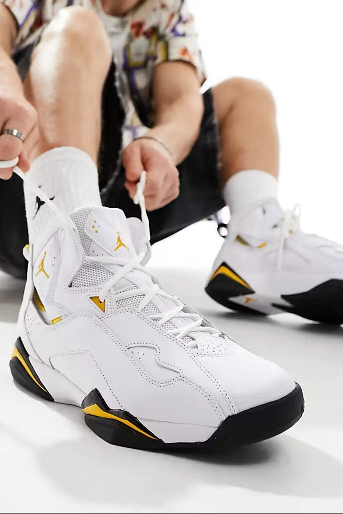 Nike Air Jordan True Flight Leather Mens Sneaker Hakiki Deri Günlük Spor Ayakkabı Beyaz