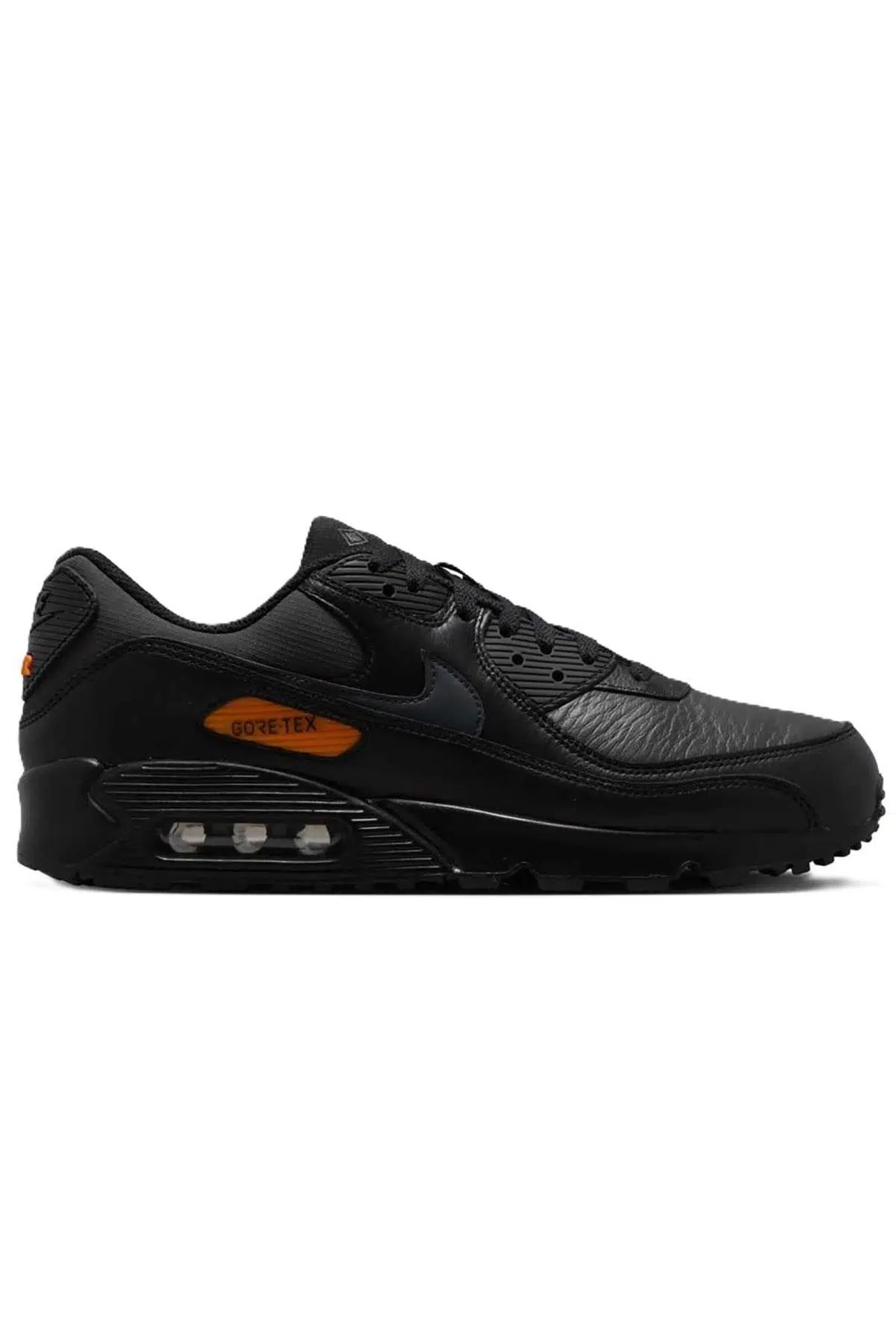 Nike Air Max 90 Leather Goretex Black Sneaker Hakiki Deri Erkek Goretex Nefes alan Günlük Spor Ayakkabı Siyah