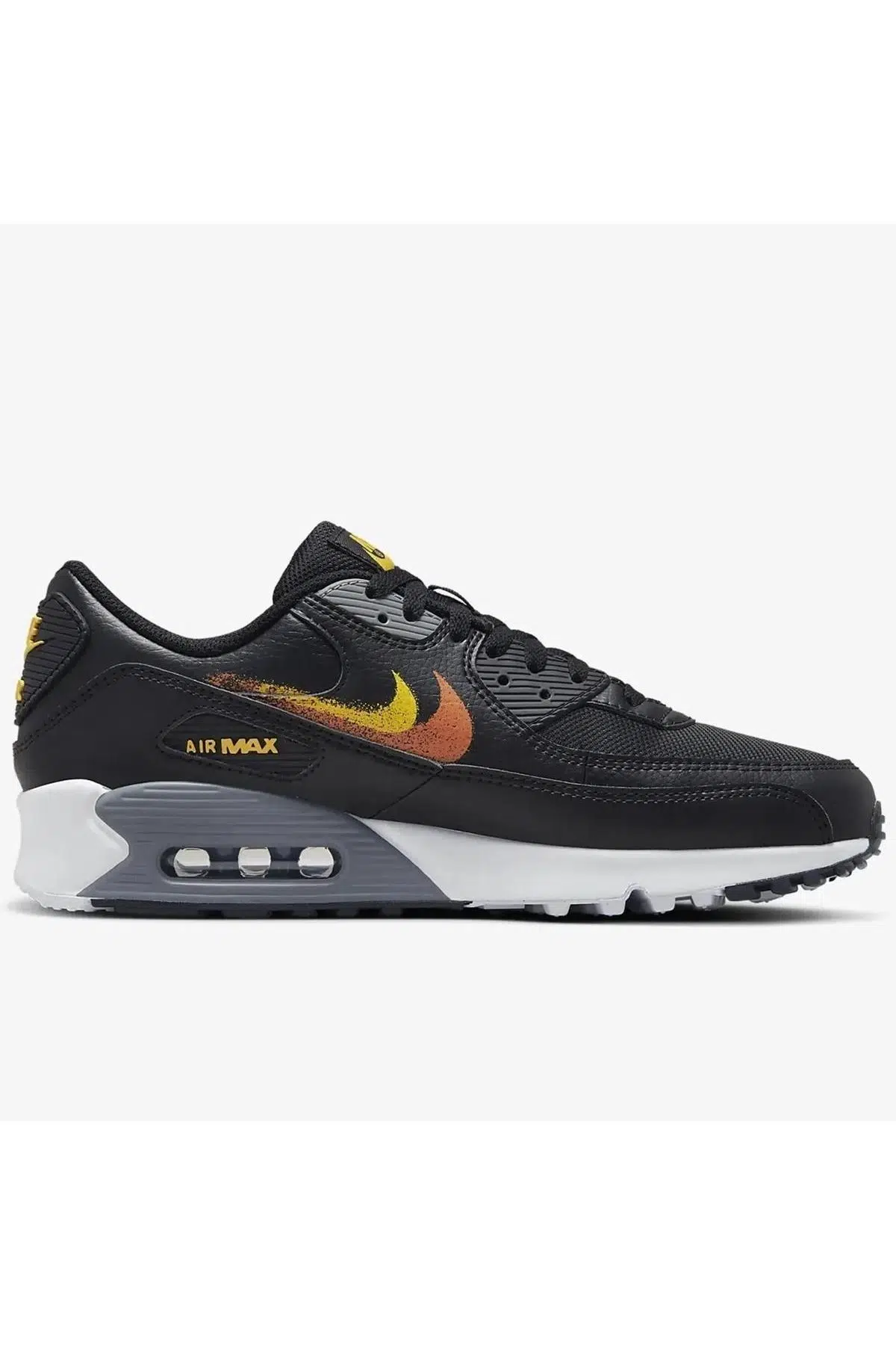 Nike Air Max 90 Leather Sneaker Erkek Gerçek Deri Siyah Günlük Spor Ayakkabı
