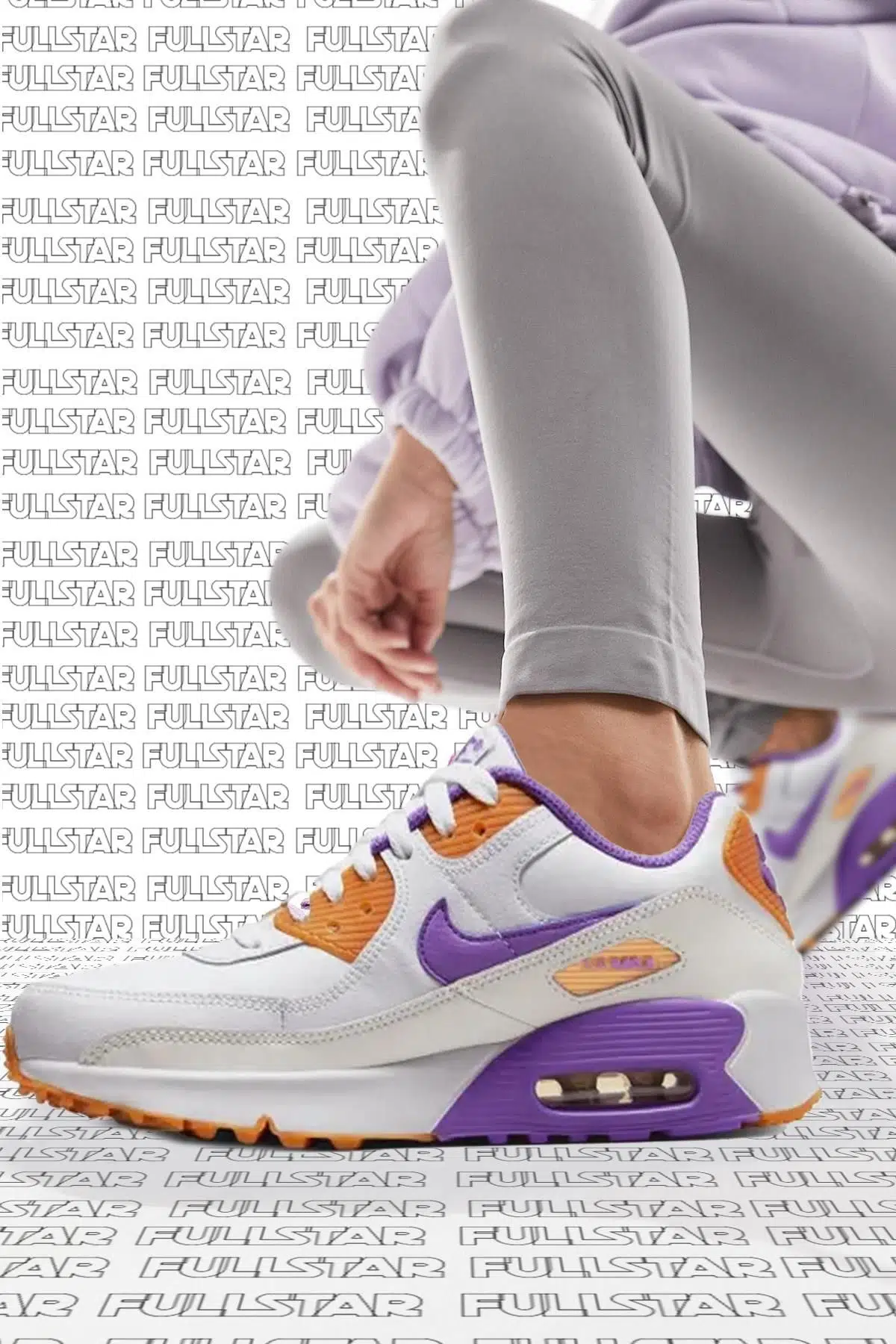 Nike Air Max 90 LTR GS Leather Sneaker Hakiki Deri Günlük Spor Ayakkabı Beyaz Mor