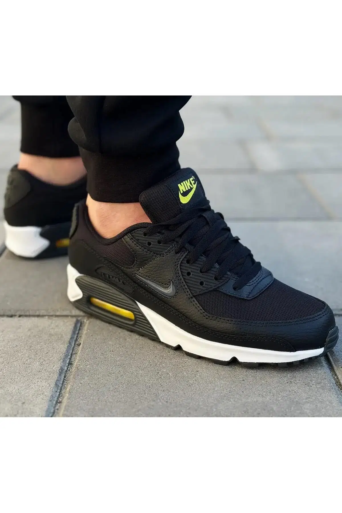 Nike Air Max 90 Leather Black Hakiki Deri Erkek Snekaer Siyah