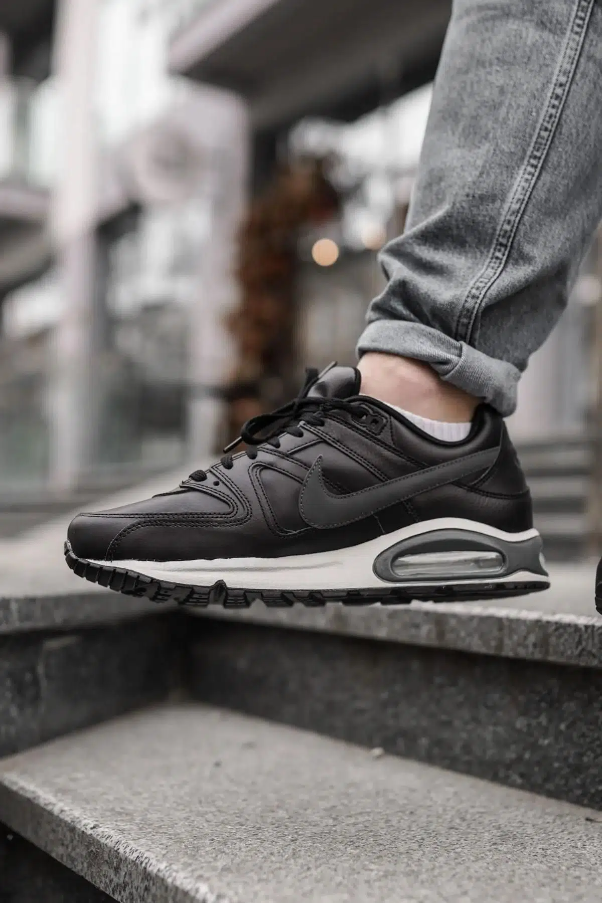 Nike Air Max Command Leather Sneaker Erkek Günlük Siyah Deri Spor Ayakkabı