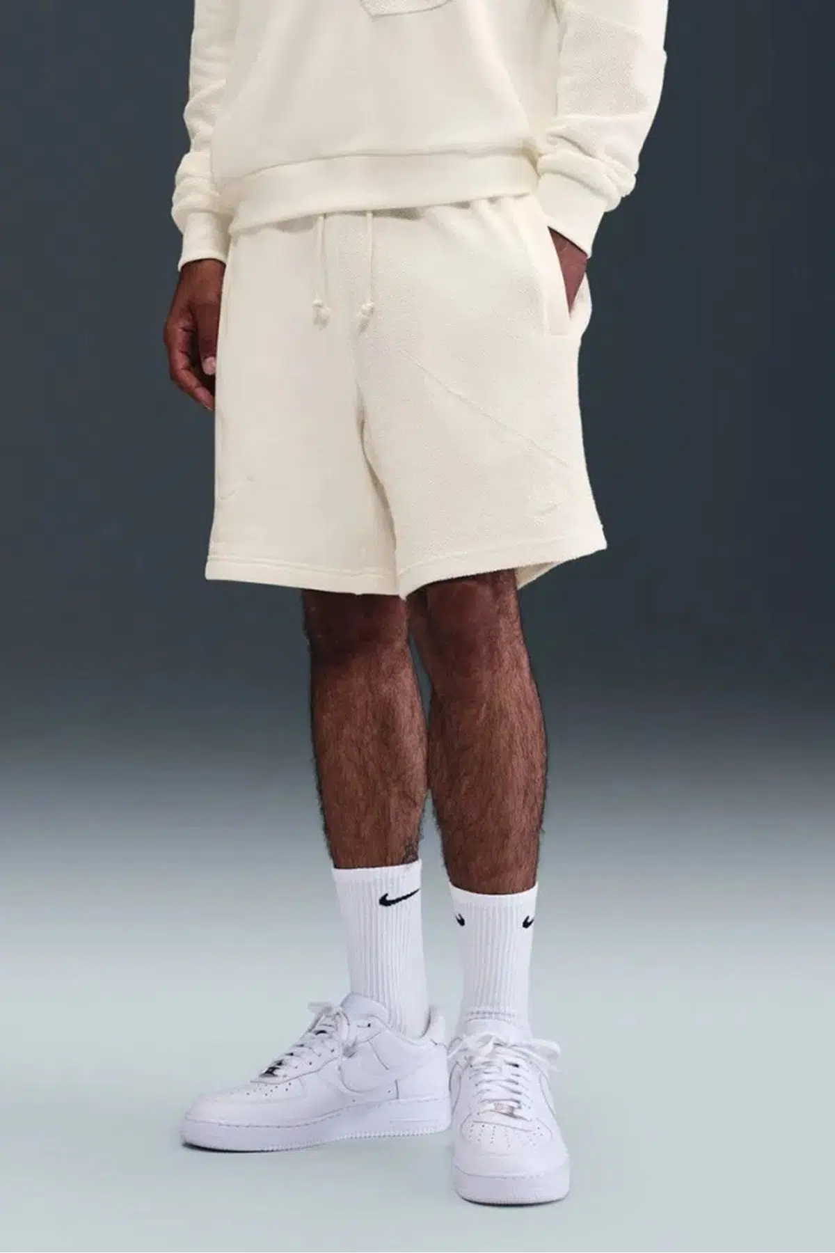 Nike Giannis Fleece 8" Mens Short Erkek Fransız Havlu Kumaş 20 cm Şort Beyaz