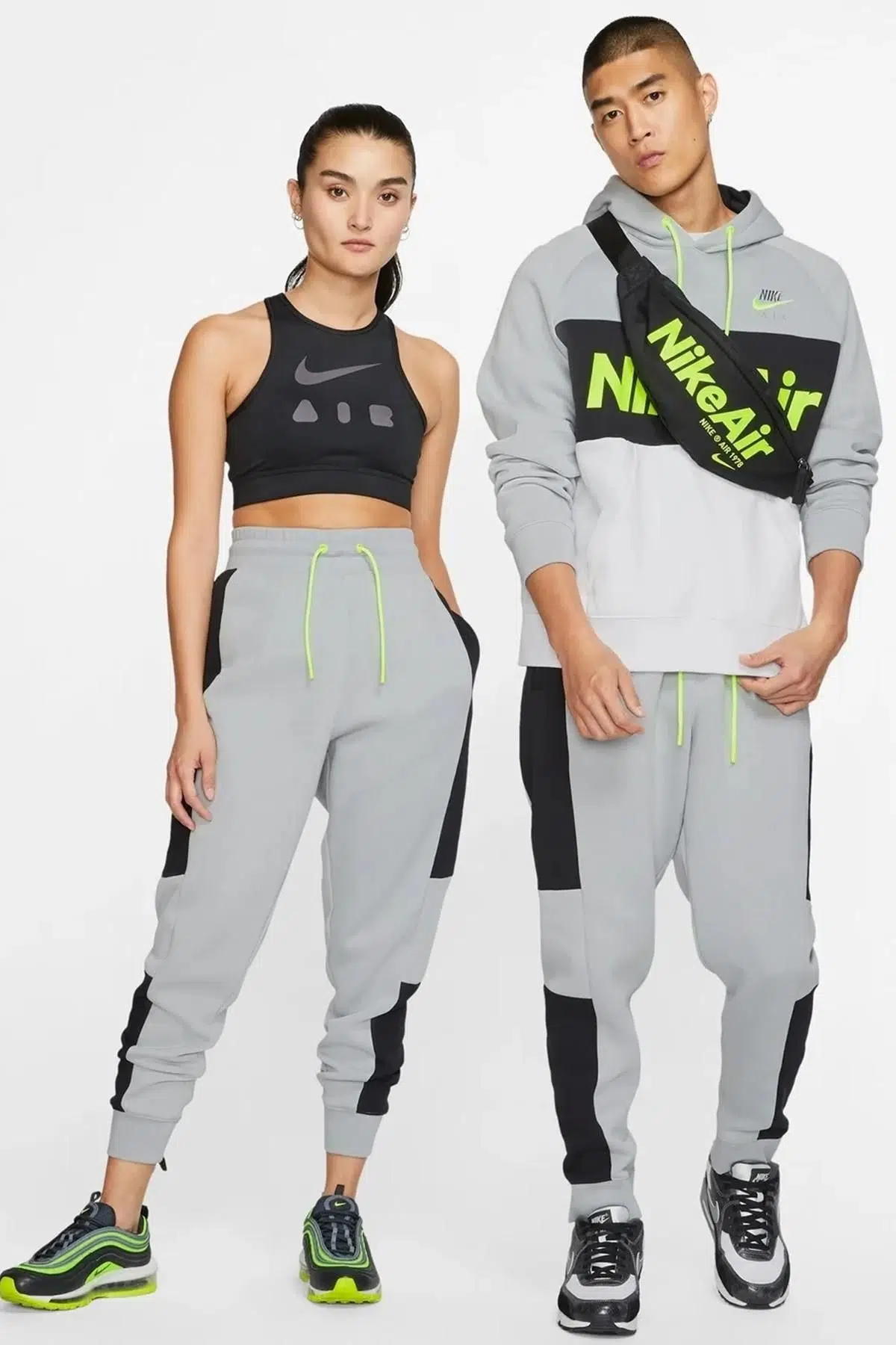 Nike Air Men's Sportswear Fleece Jogger Trousers Eşofman Altı Şardonlu Polarlı Gri