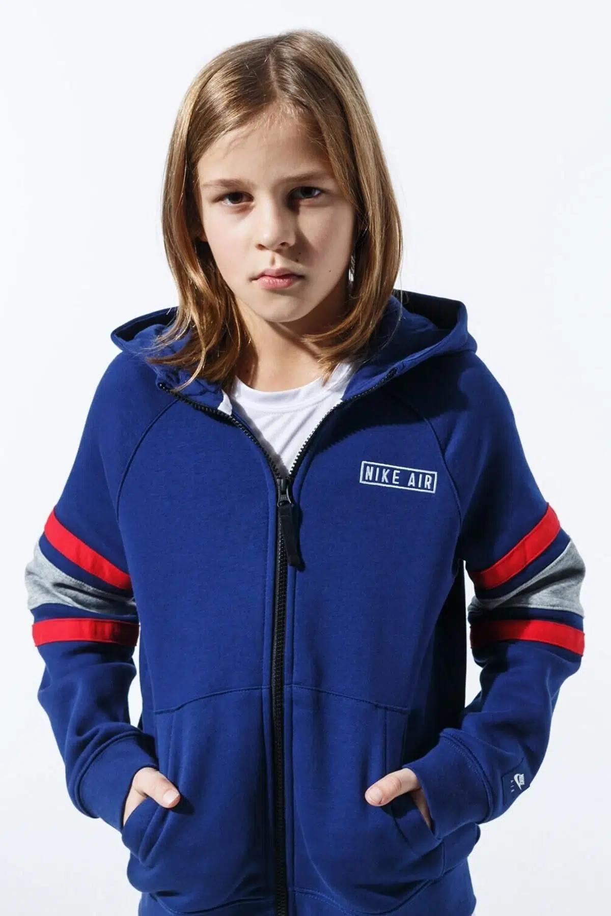 Nike Air Older Kids Full Zip Hoodie Çocuk Kapüşonlu Sweatshirt Lacivert
