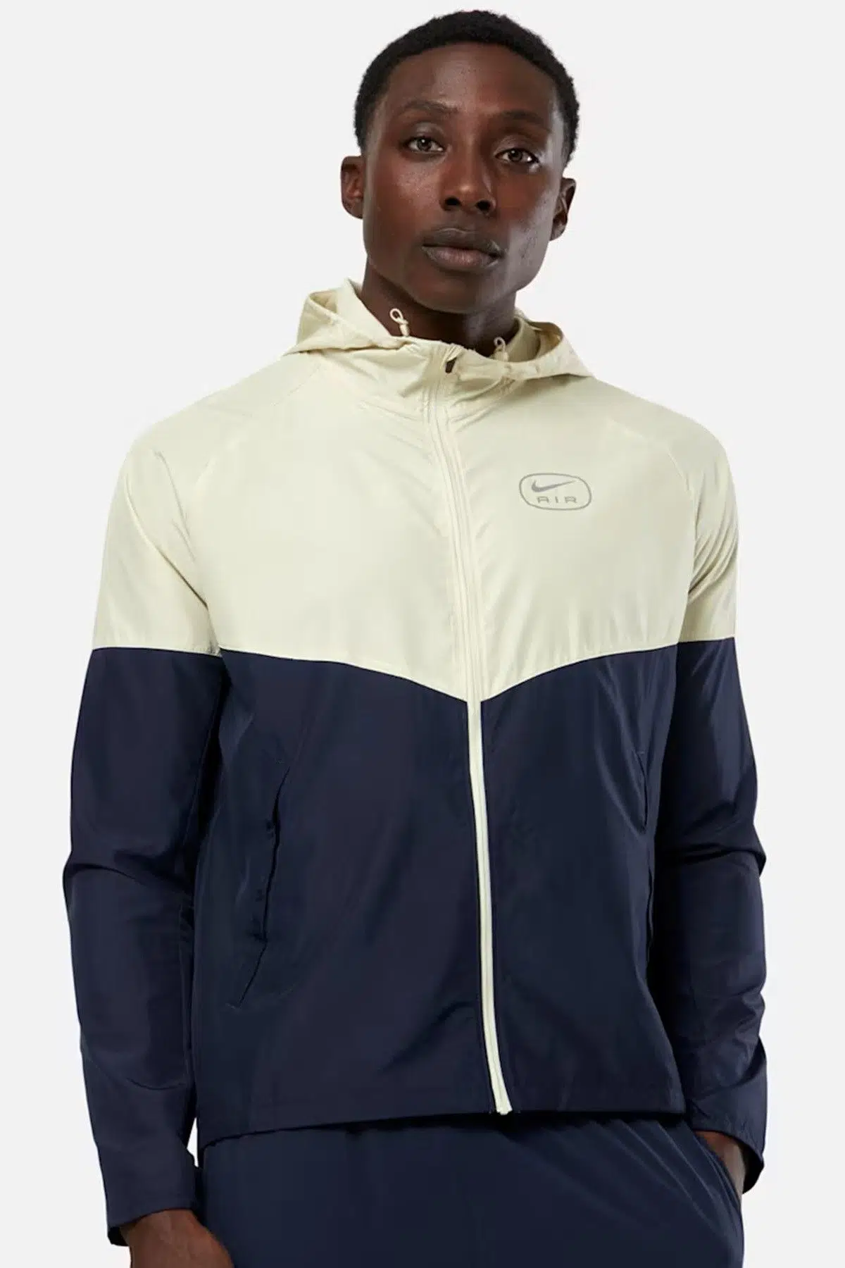 Nike Air Water Resistant Packable Hoodie Jacket Erkek Kapüşonlu Çanta Olabilen Suitici Spor Ceket Lacivert