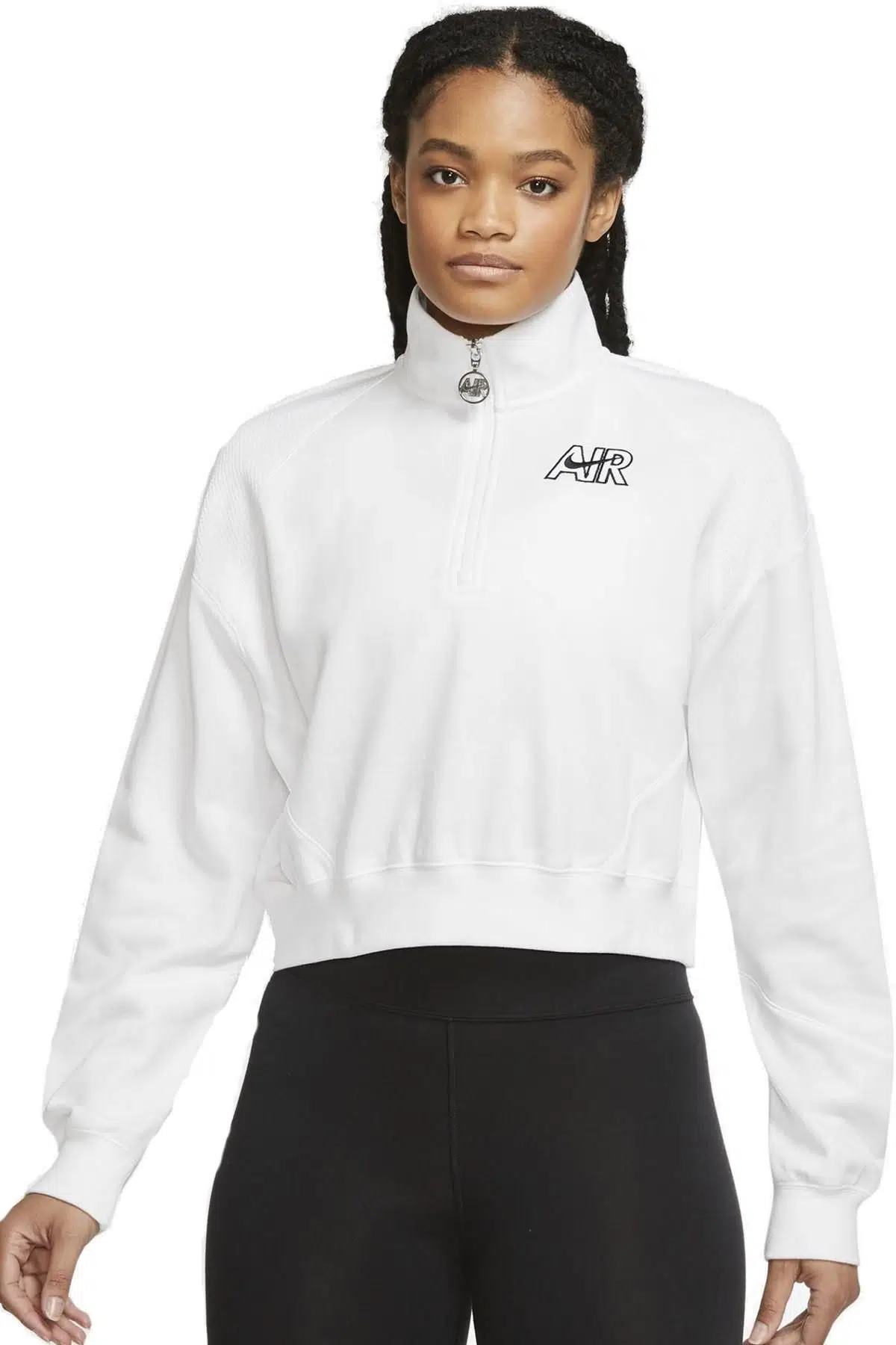 Nike Air Women's Fleece 1/4 Zip Sweatshirt Kadın Çeyrek Fermuarlı Sweatshirt Beyaz