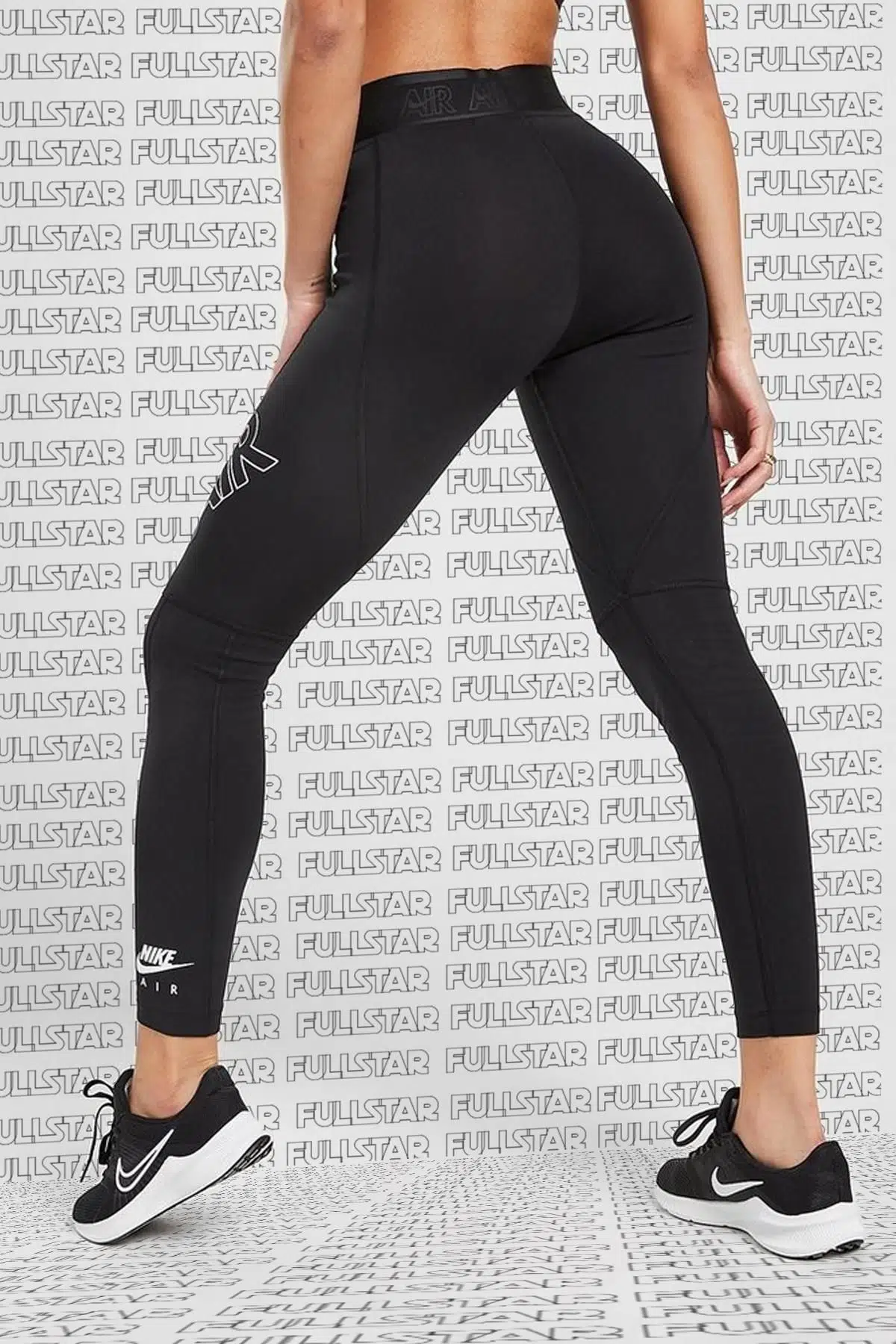 Nike Air High Rise Cotton Leggings Black Yüksek Belli Pamuklu Siyah Tayt